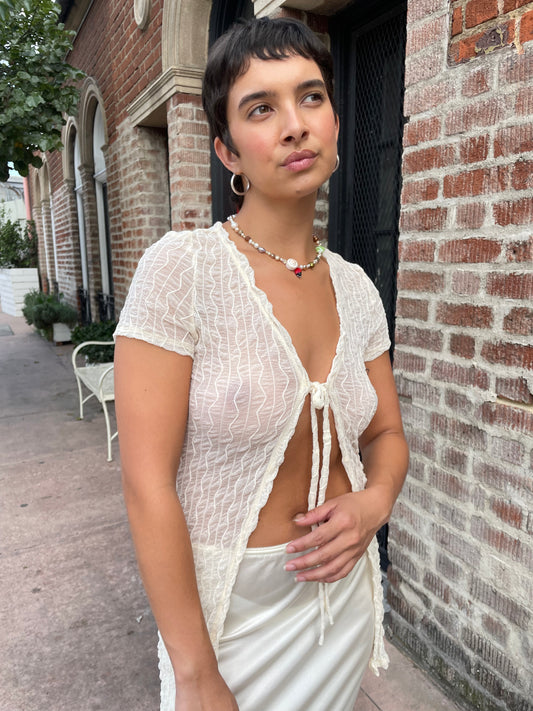 girl in sheer white top