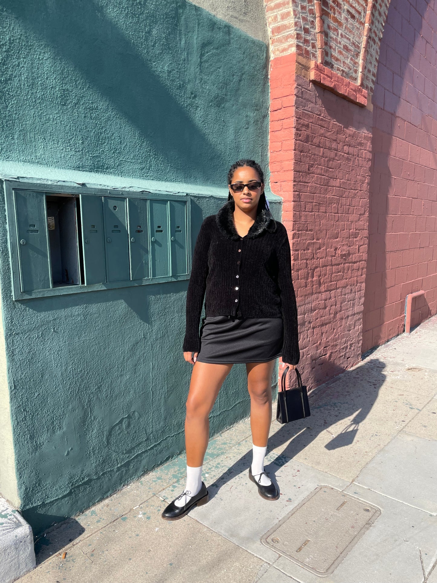 girl wearing mini skirt