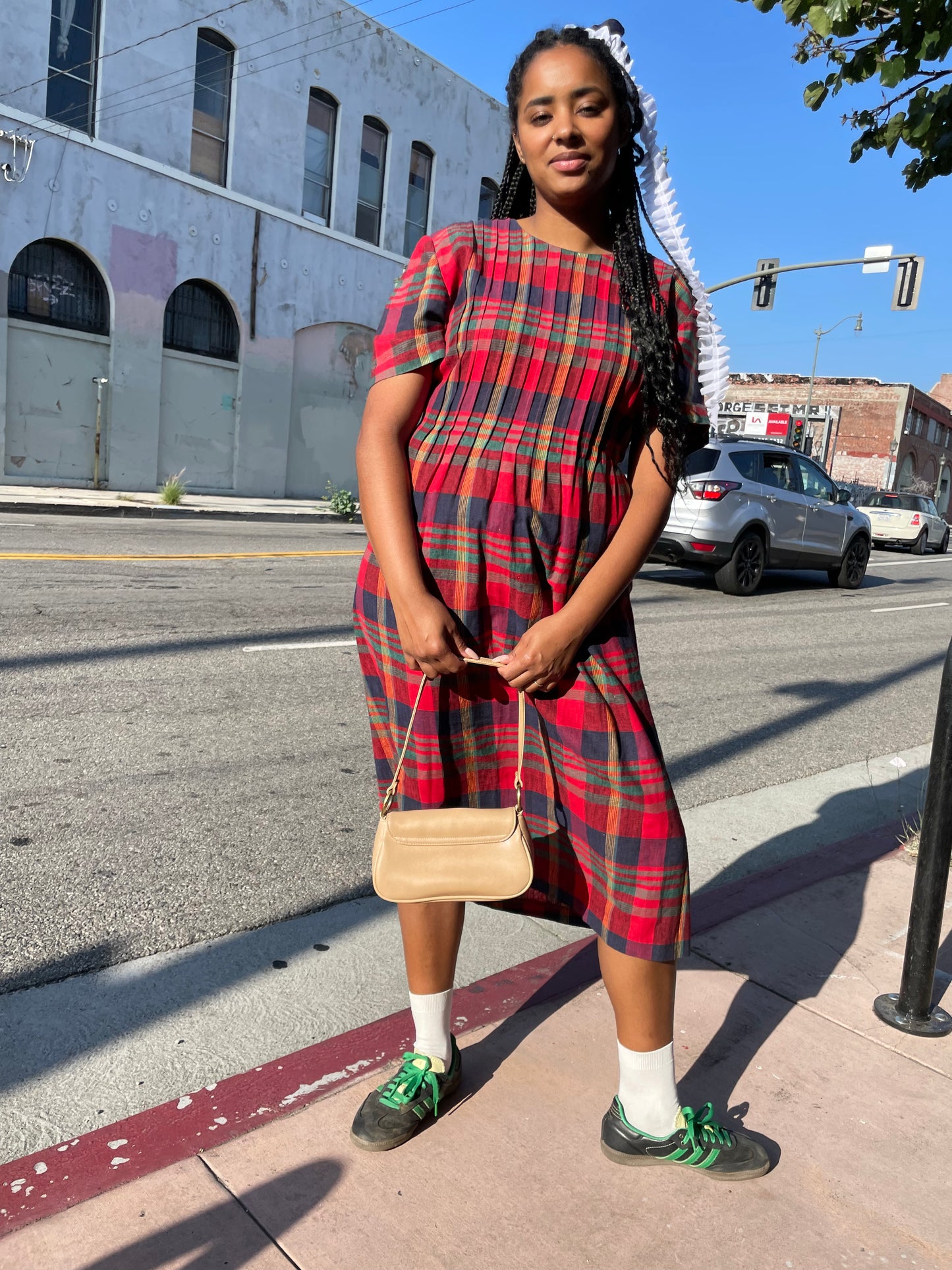 Red Red Plaid Dress (L)