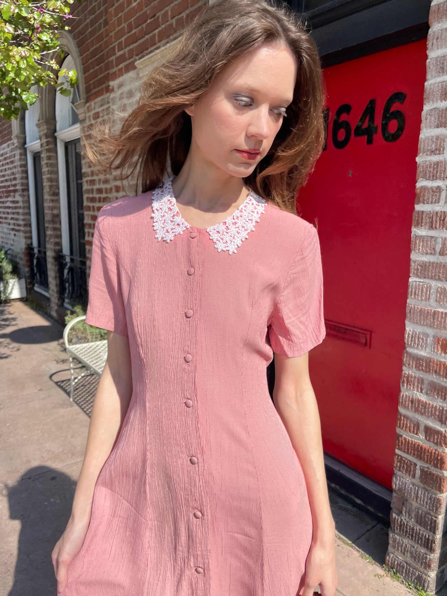 Red Gingham Dress (S)