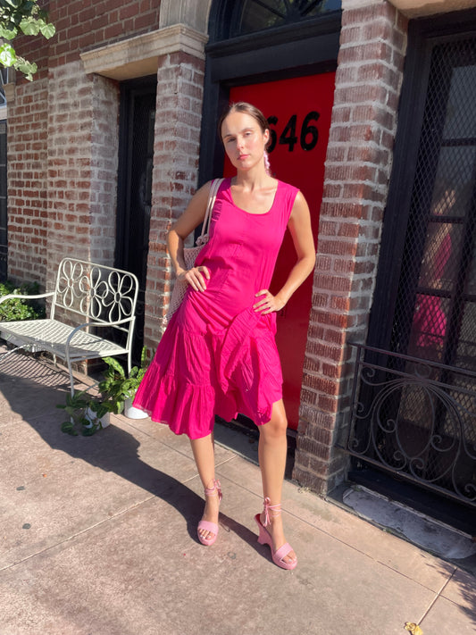 Magenta Cotton Dress (S)