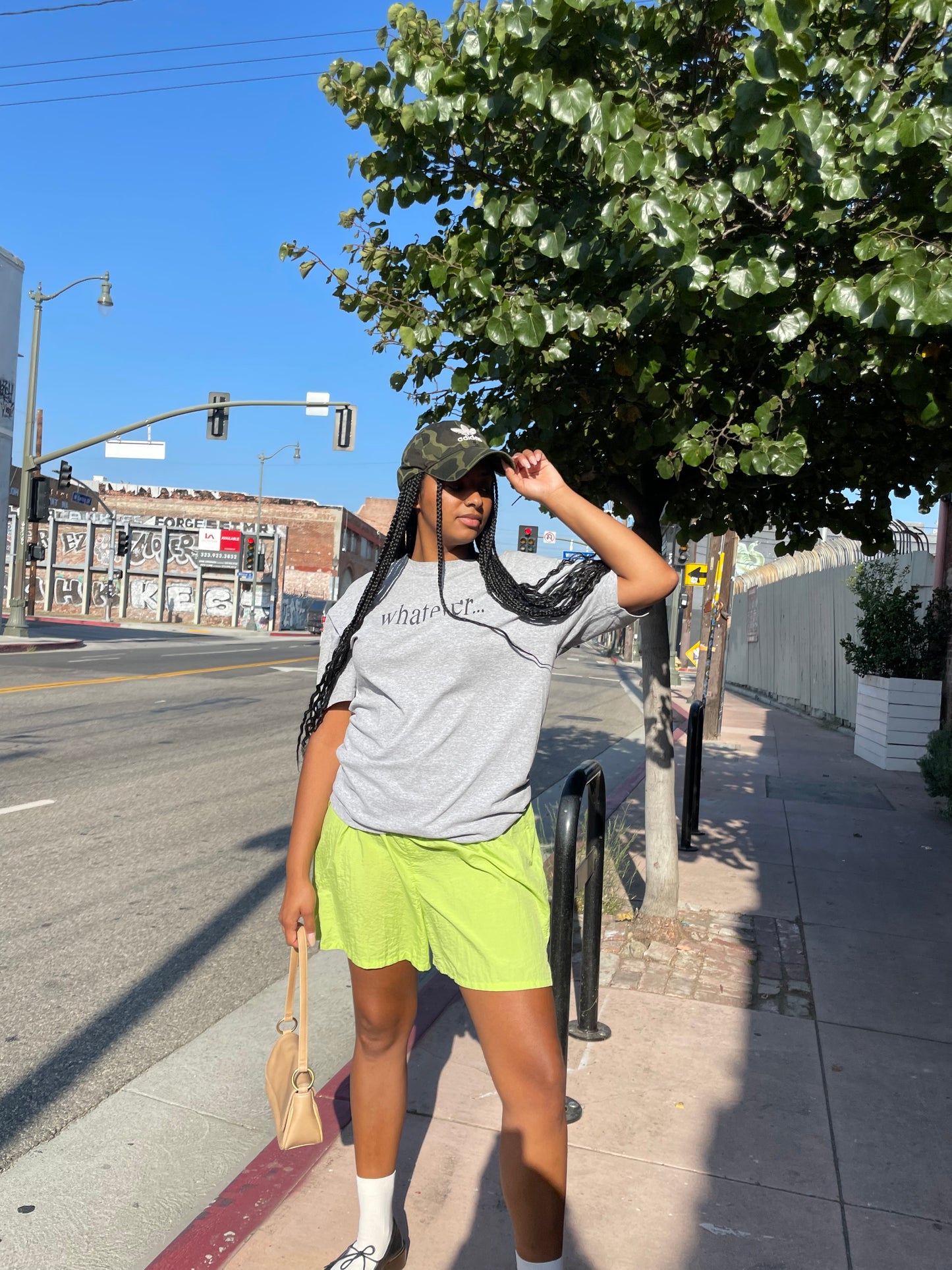 girl wearing Vintage “Whatever” T-shirt