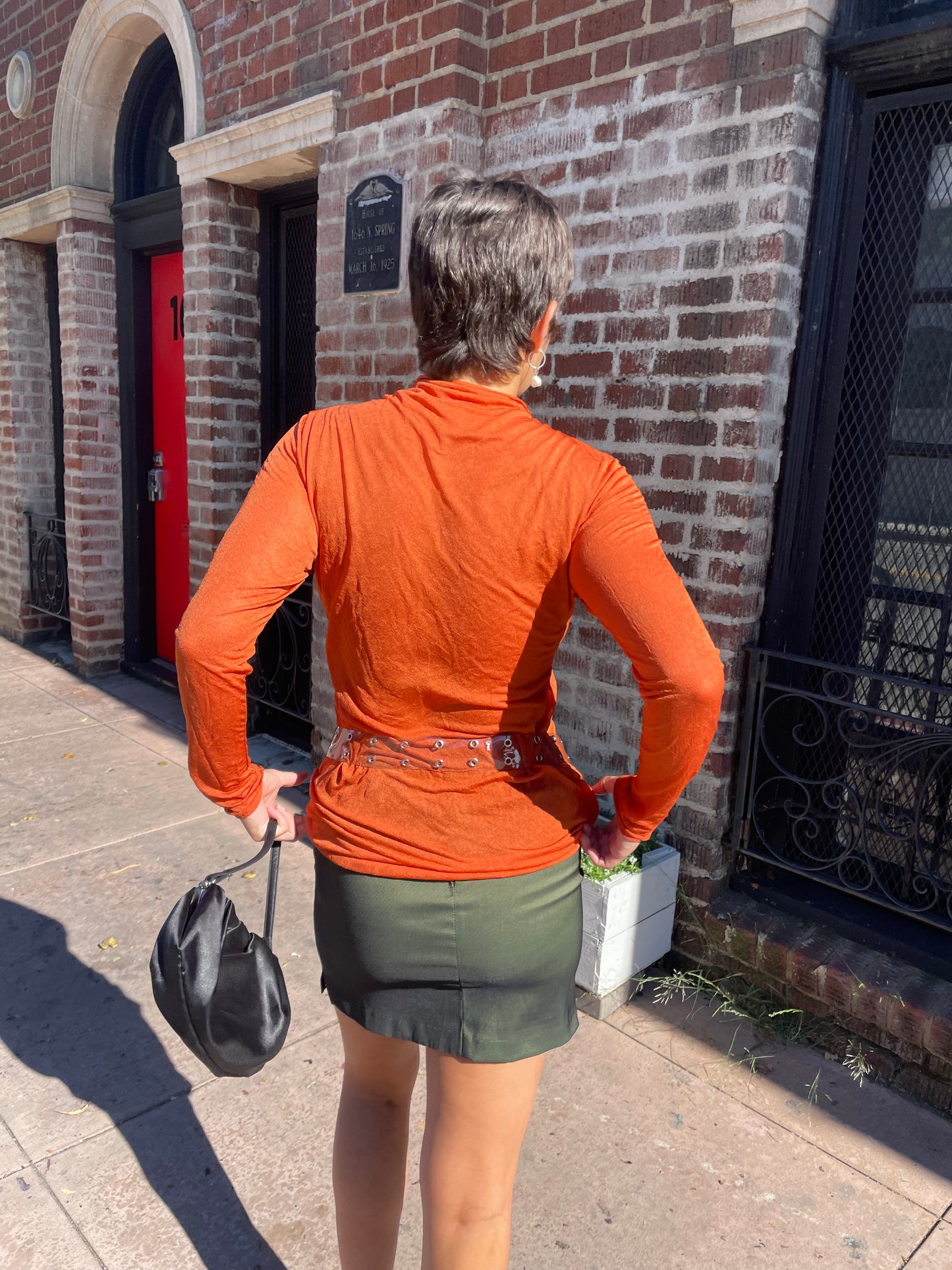 Orange Sheer Turtleneck (S)