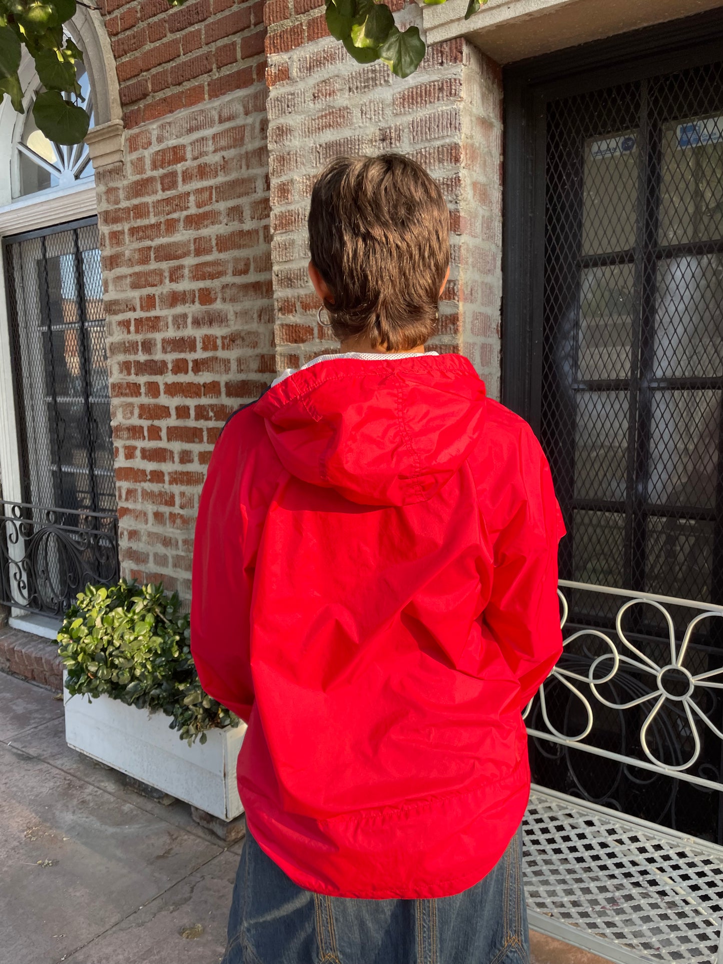 girl in red sport jacket