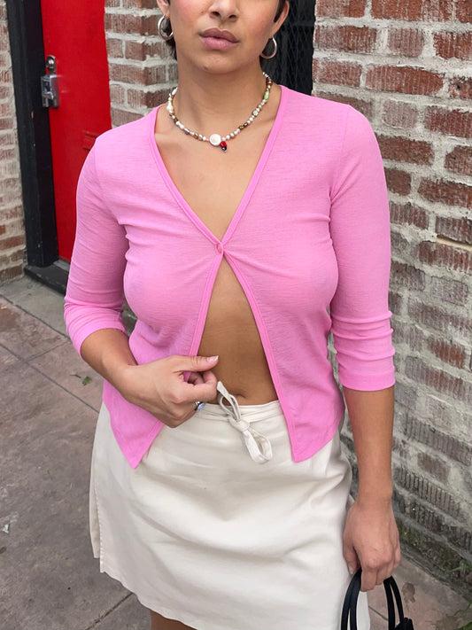 girl in pink top