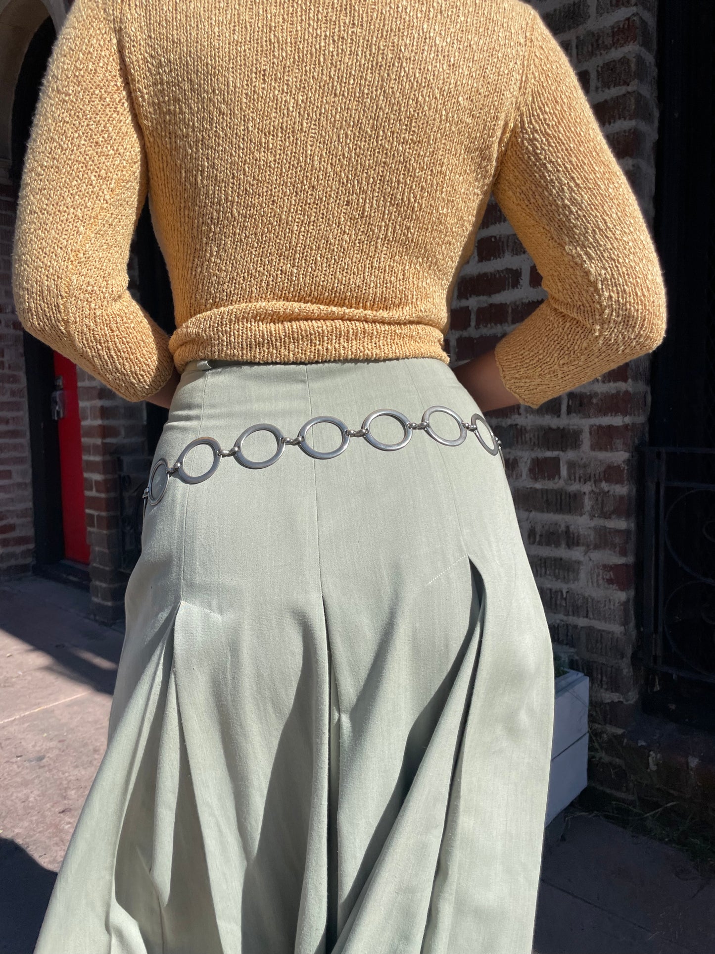 Sage Green Pleated Trousers (S)