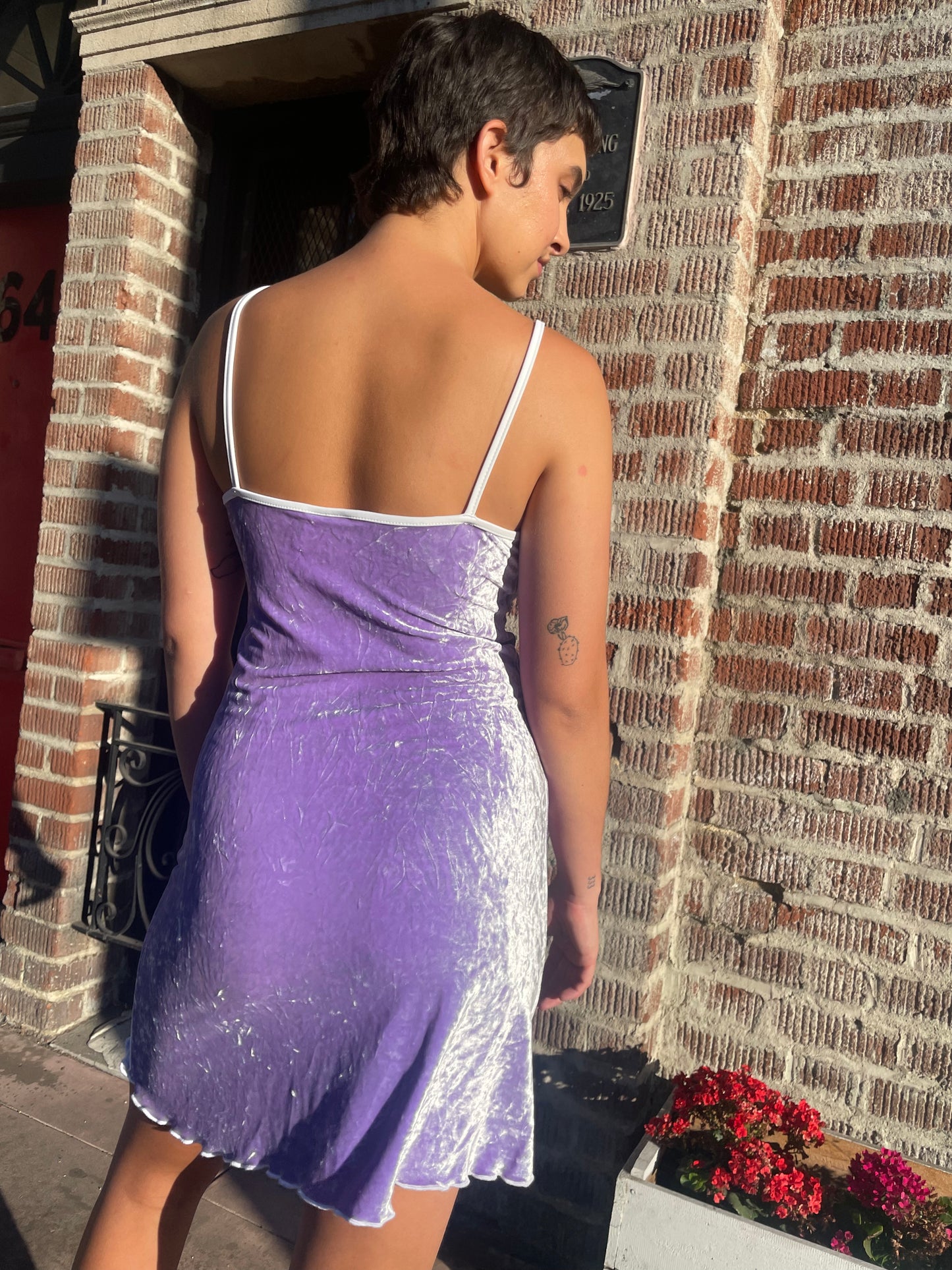 girl in purple dress