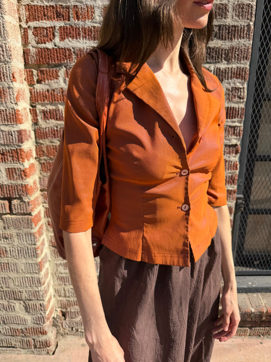 Burt Orange Button Down (S)