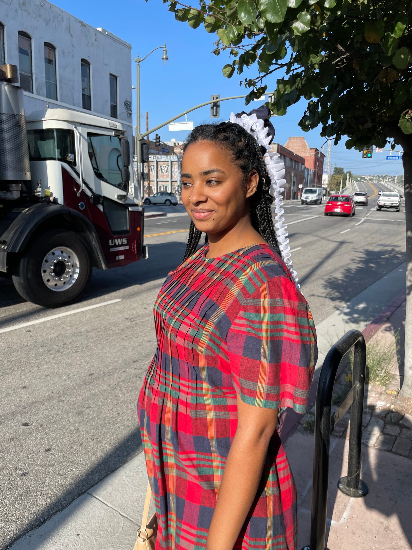 Red Red Plaid Dress (L)