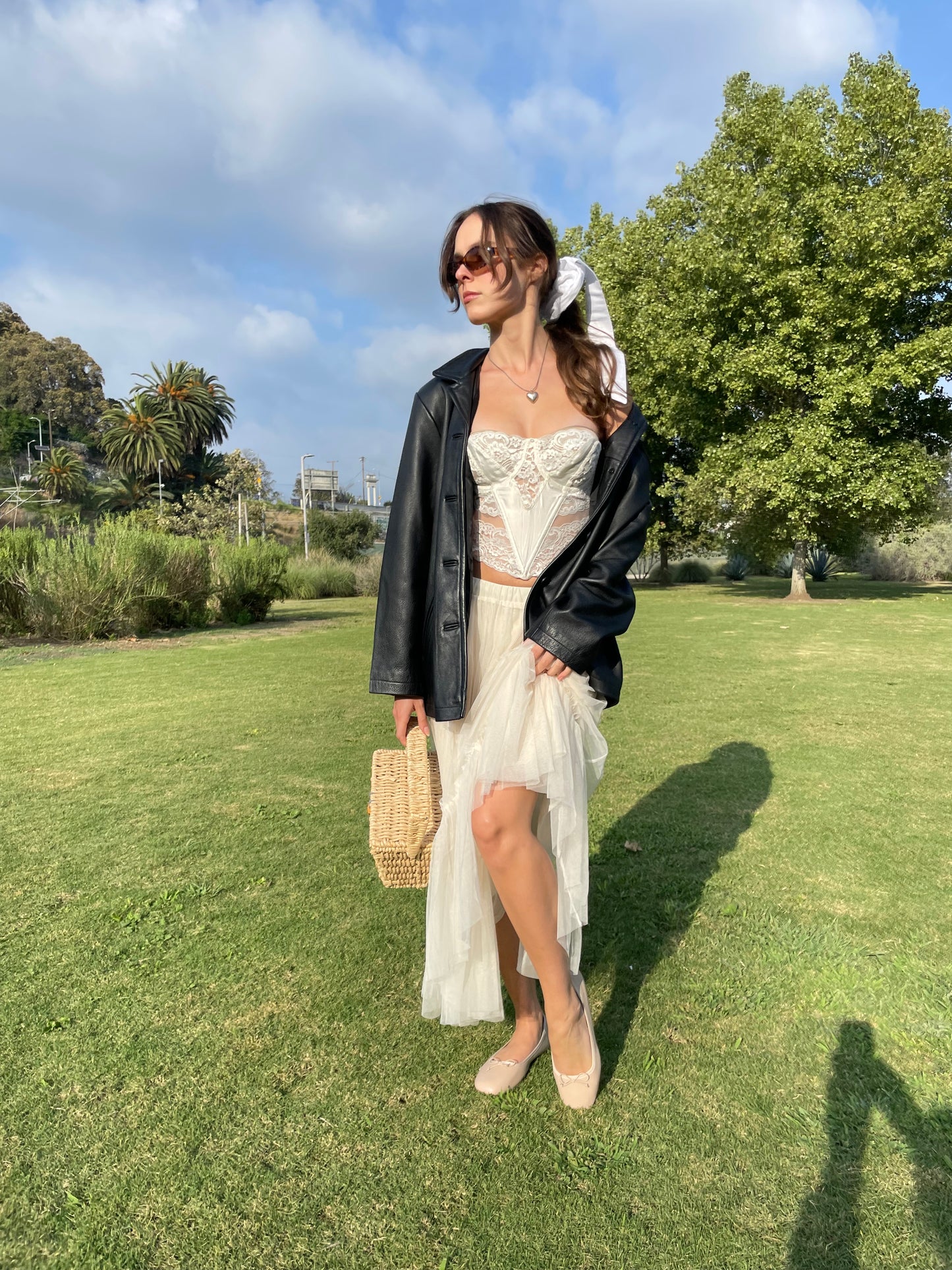 Black Leather Button Down Jacket (S)