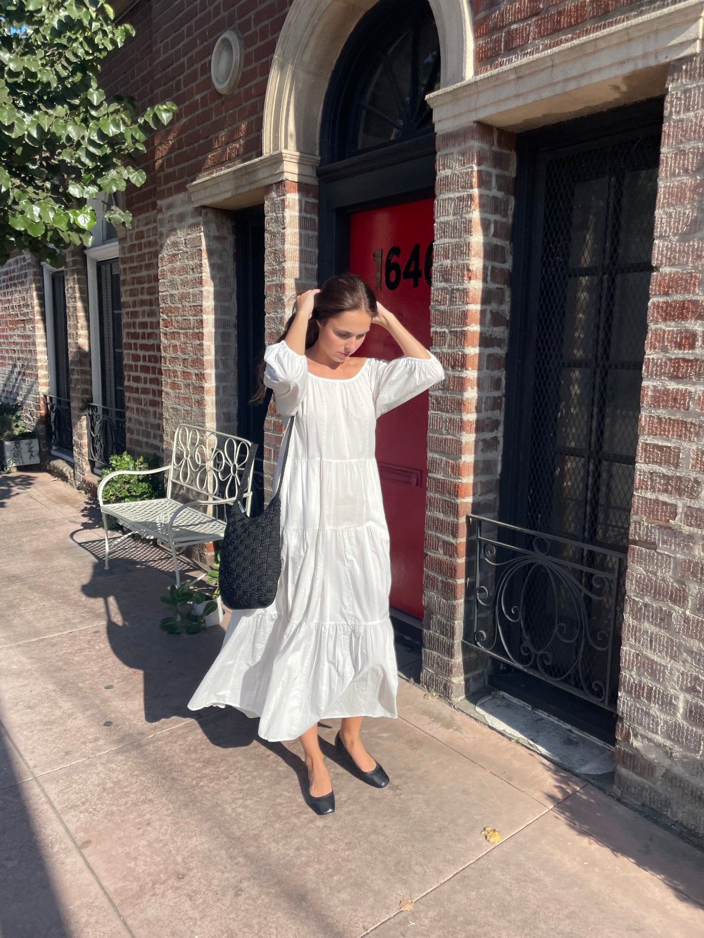 White Off-The-Shoulder Cotton Dress (S)