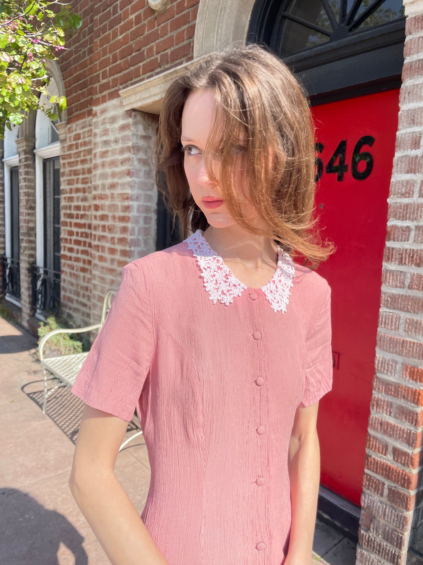 Red Gingham Dress (S)