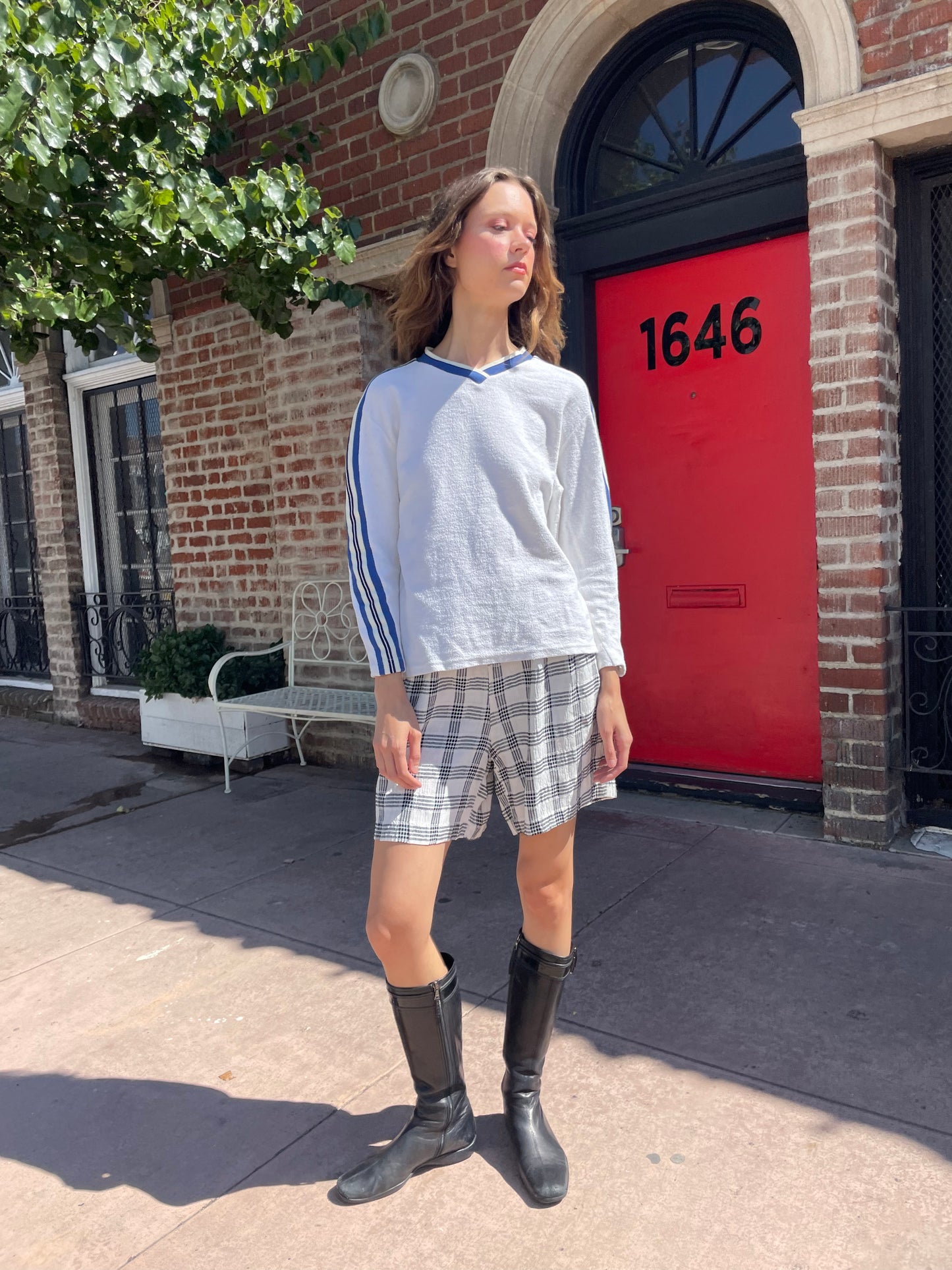 girl in white long sleeve top