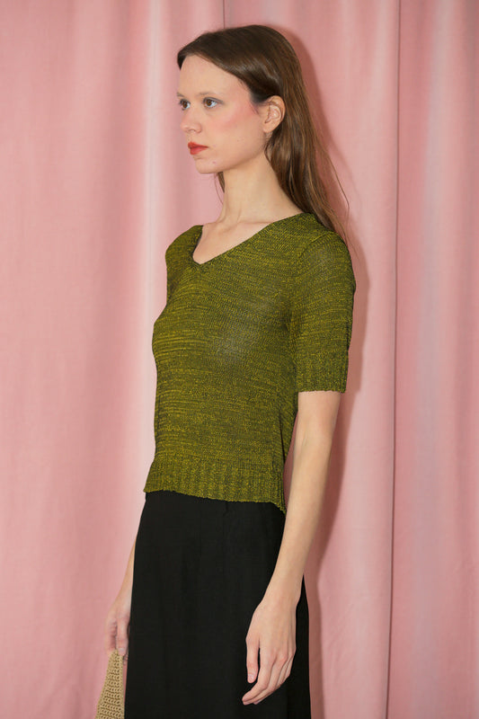 Olive Green Knit Top (S)