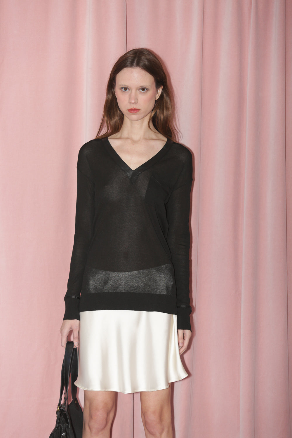 Black Sheer Knit Long Sleeve (S)
