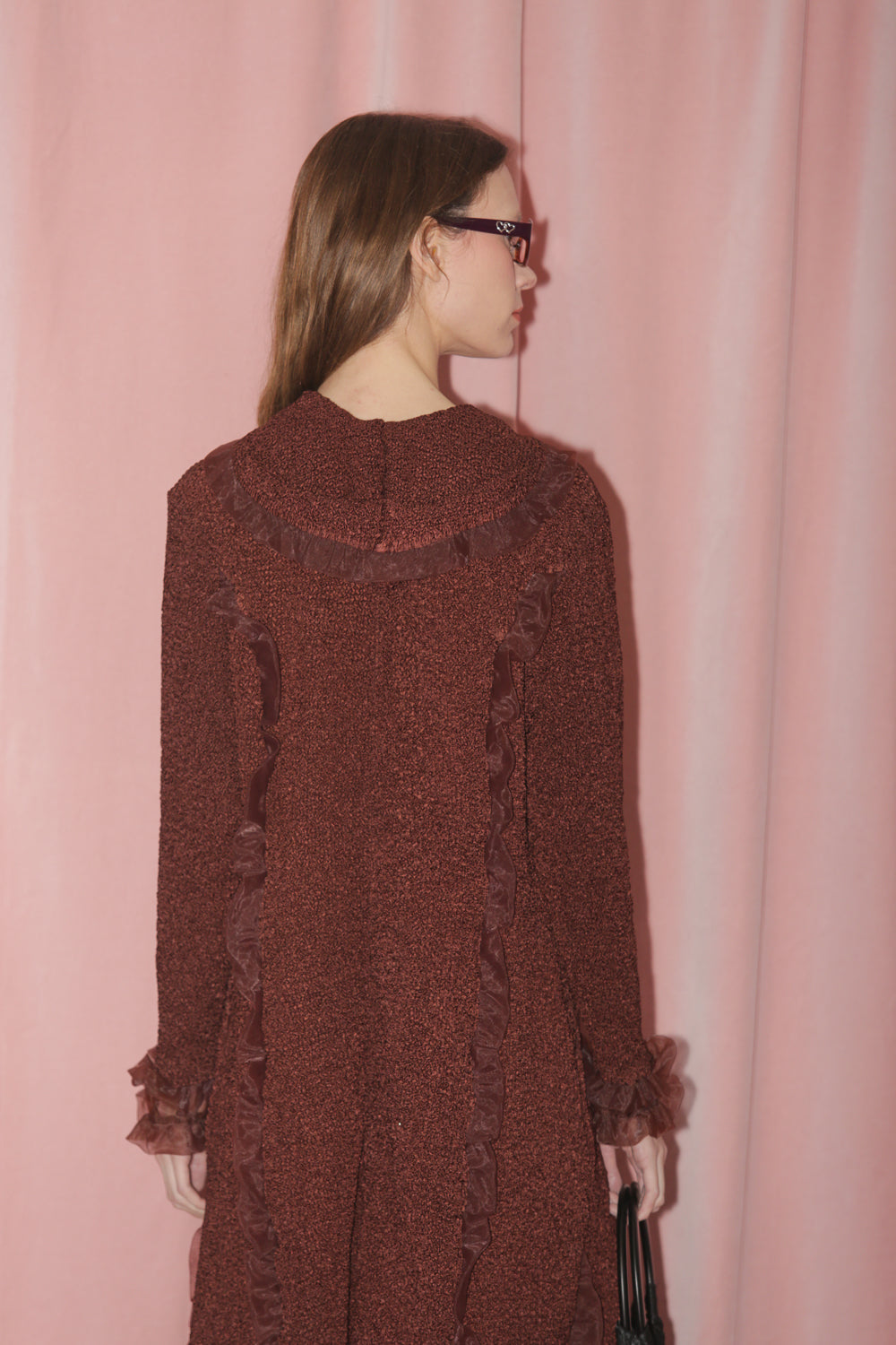 Amber Brown Ruffle Dress (S)