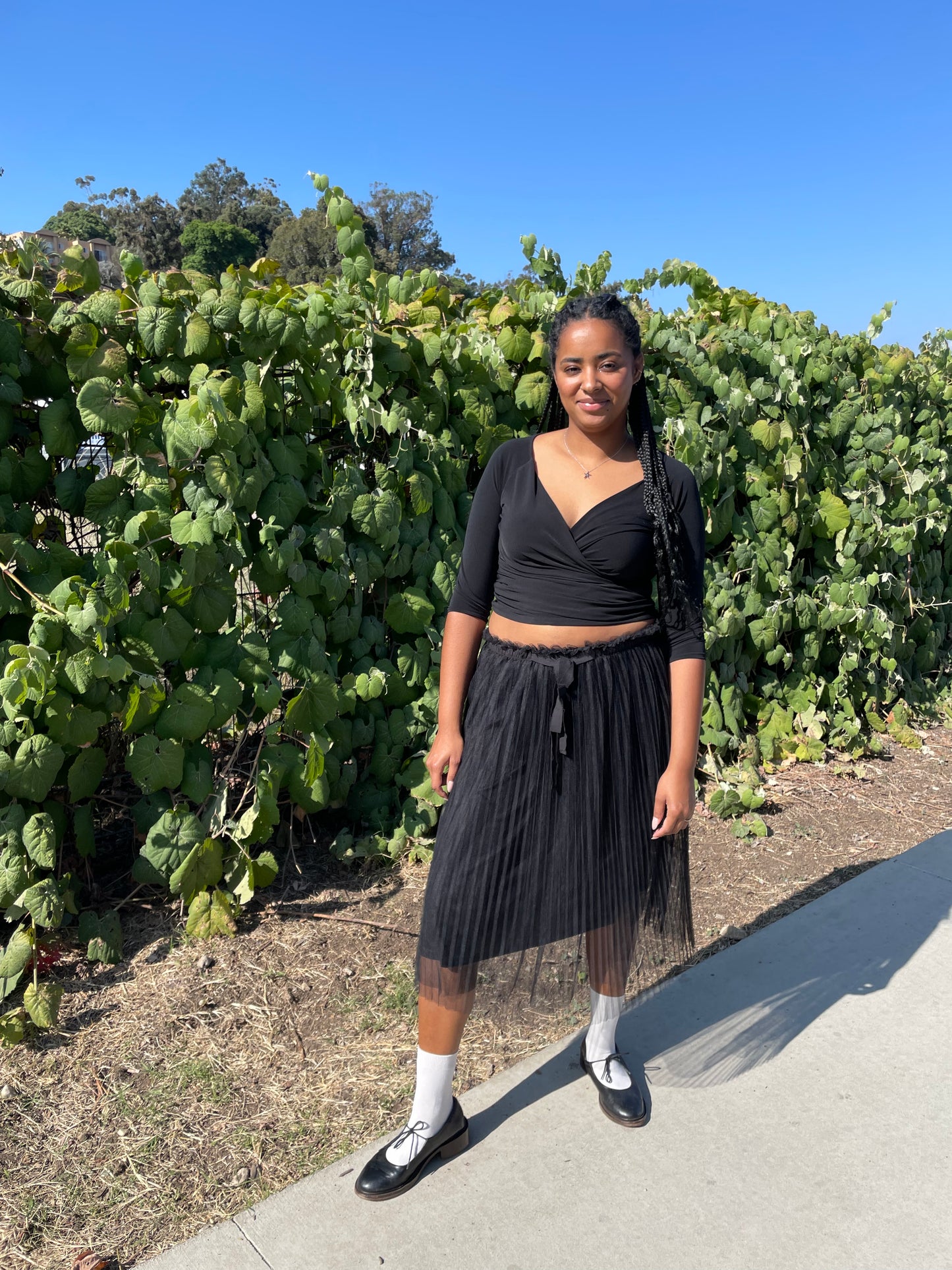 girl wearing Black Tutu Skirt