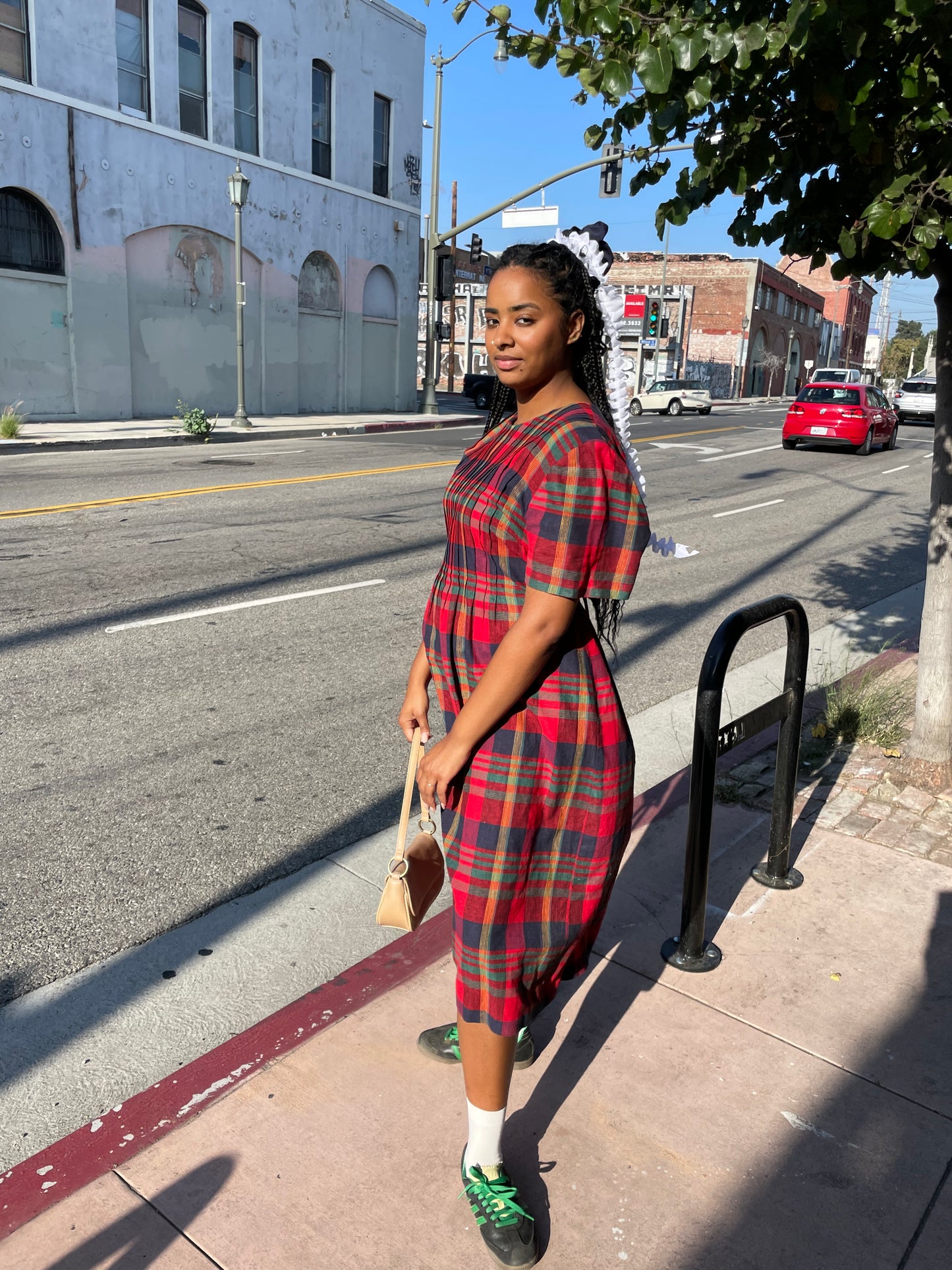 Red Red Plaid Dress (L)