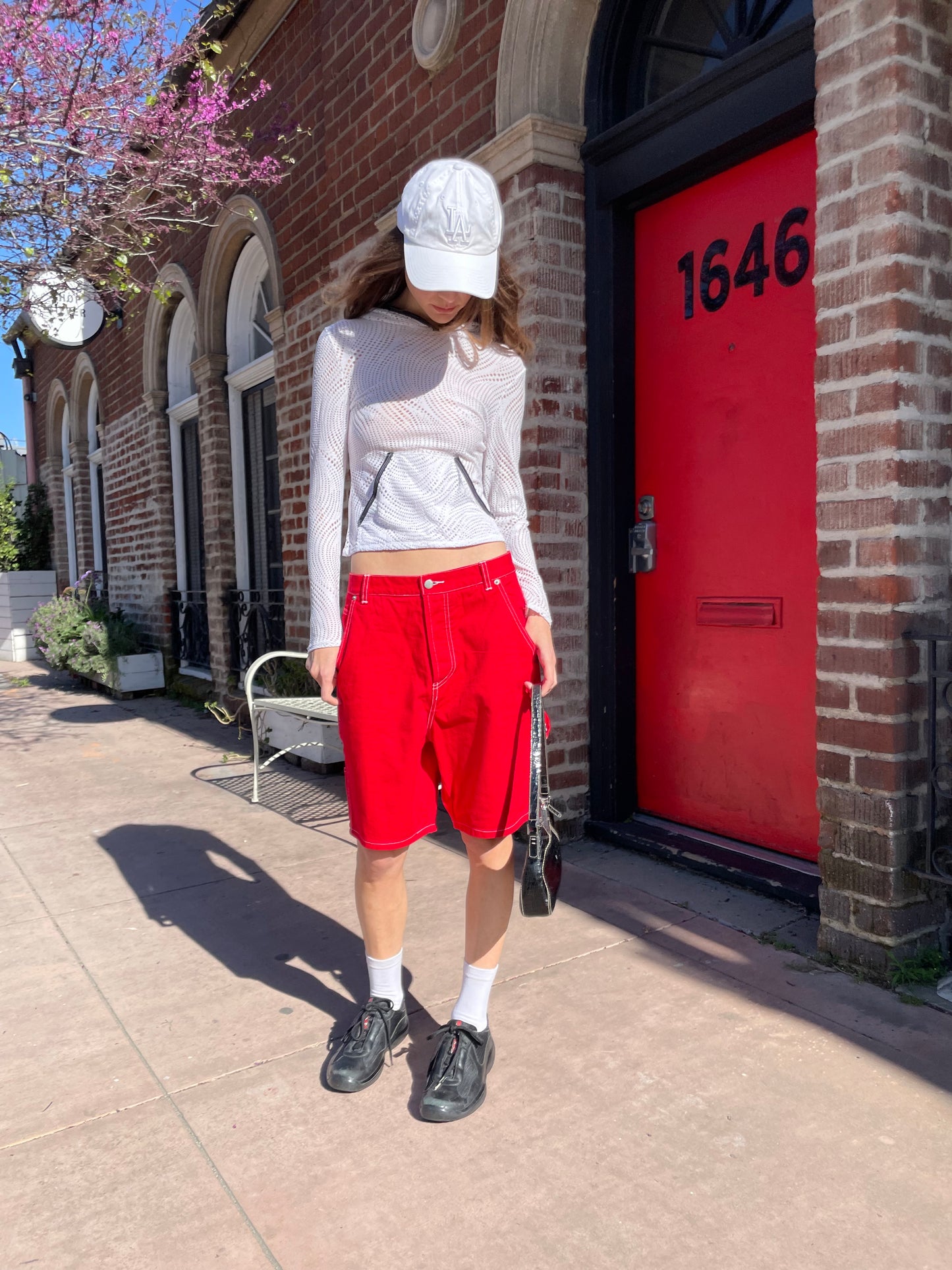 Red Cargo Shorts (M)