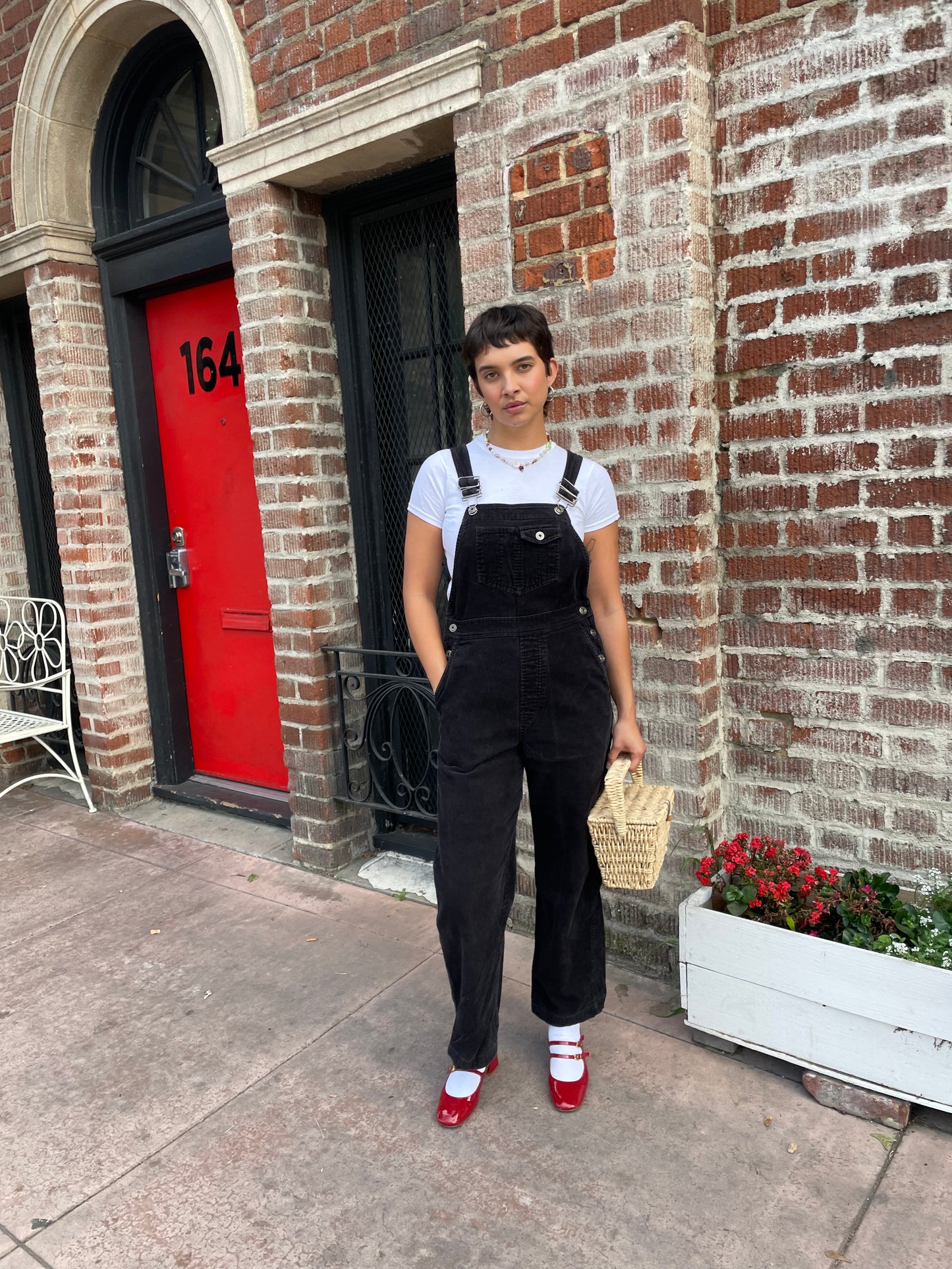 90s Black Corduroy Overalls (S)