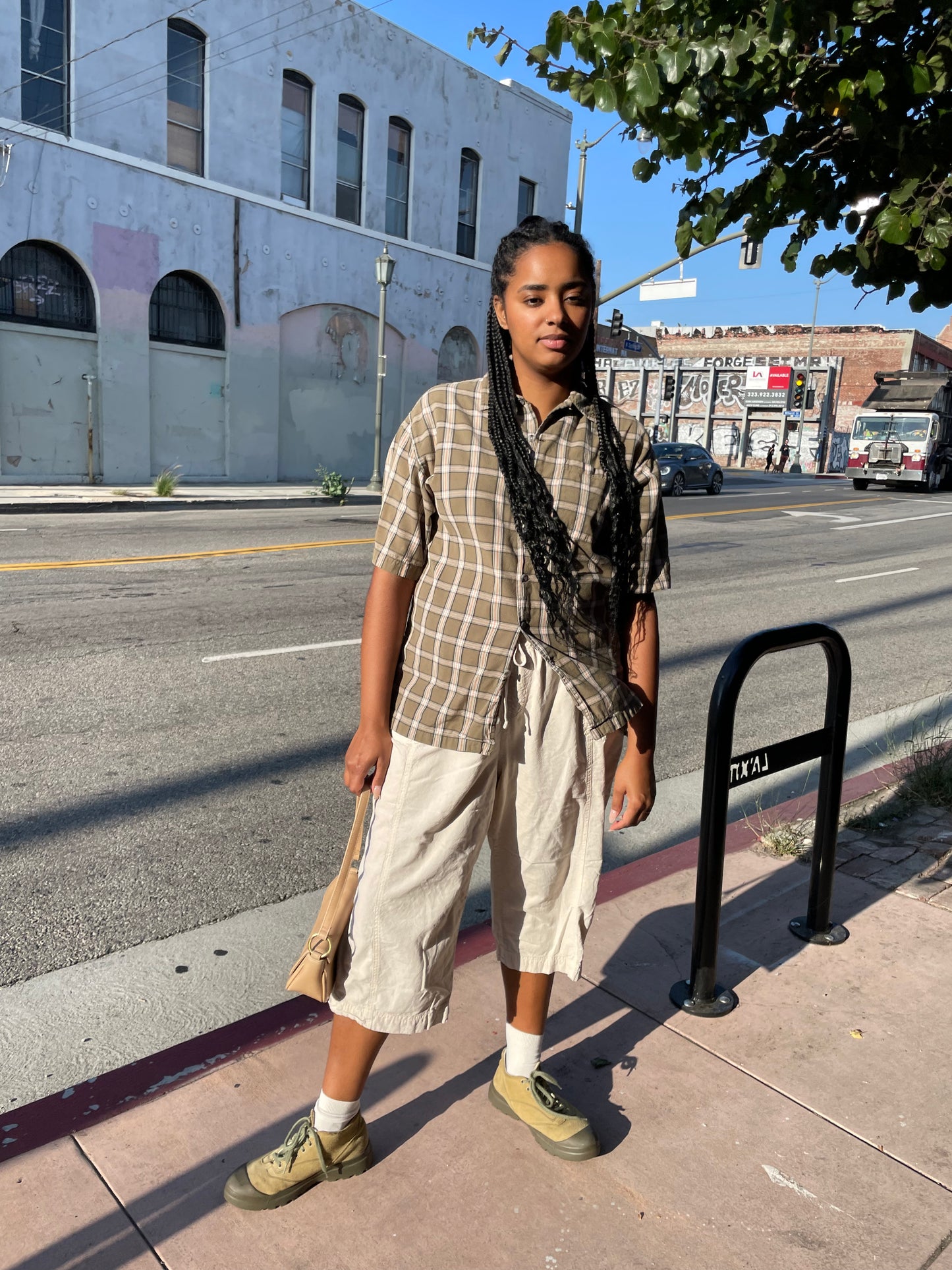 Y2K Tan Drawstring Capri Pant (XL)