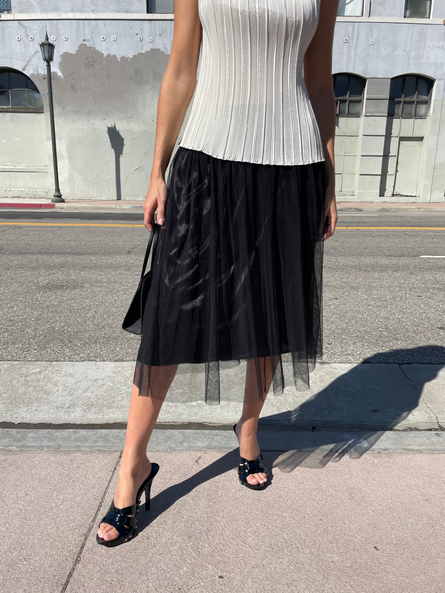 Y2K Black Tutu Midi Skirt (S)