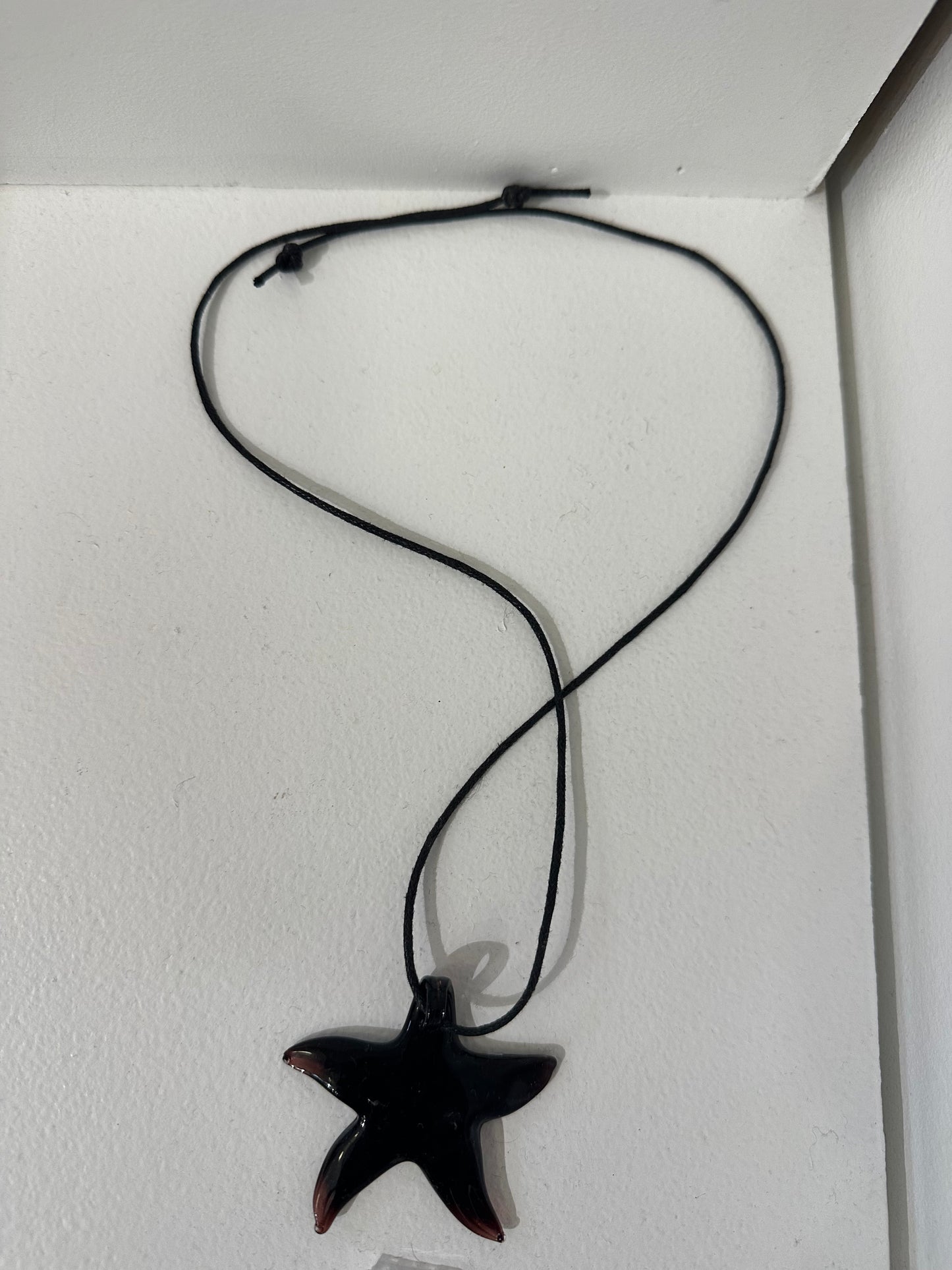 Vintage Star Glass Pendant Necklace