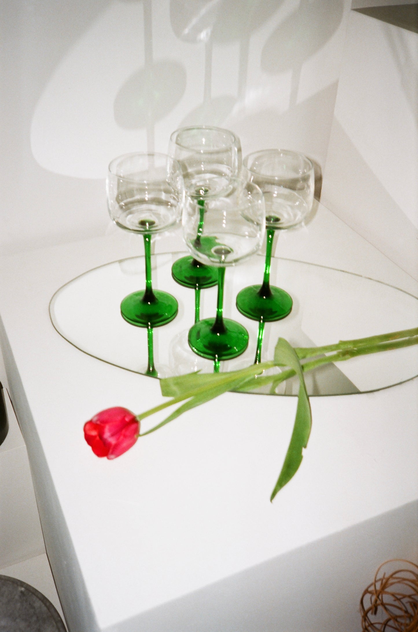 Emerald Green Stem Glasses (Set Of 2)