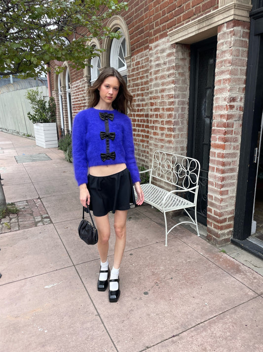 Vintage Angora Bow Sweater (M)