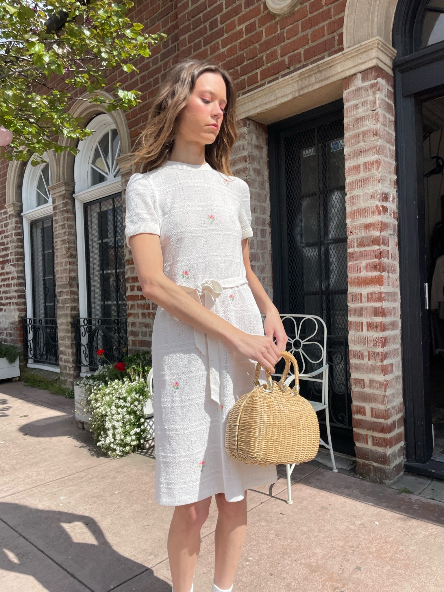 girl wearing a white dress