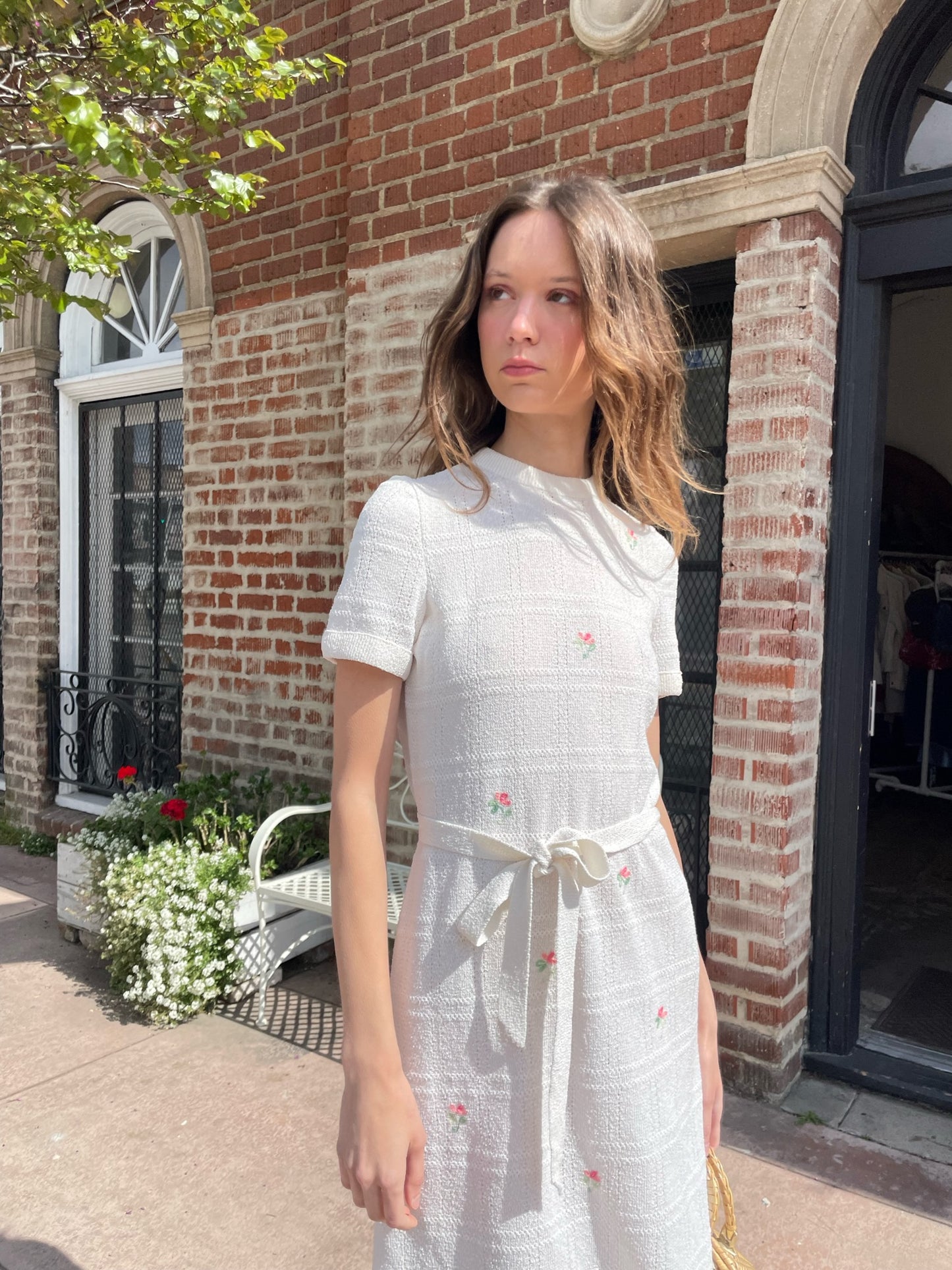 girl wearing a white dress