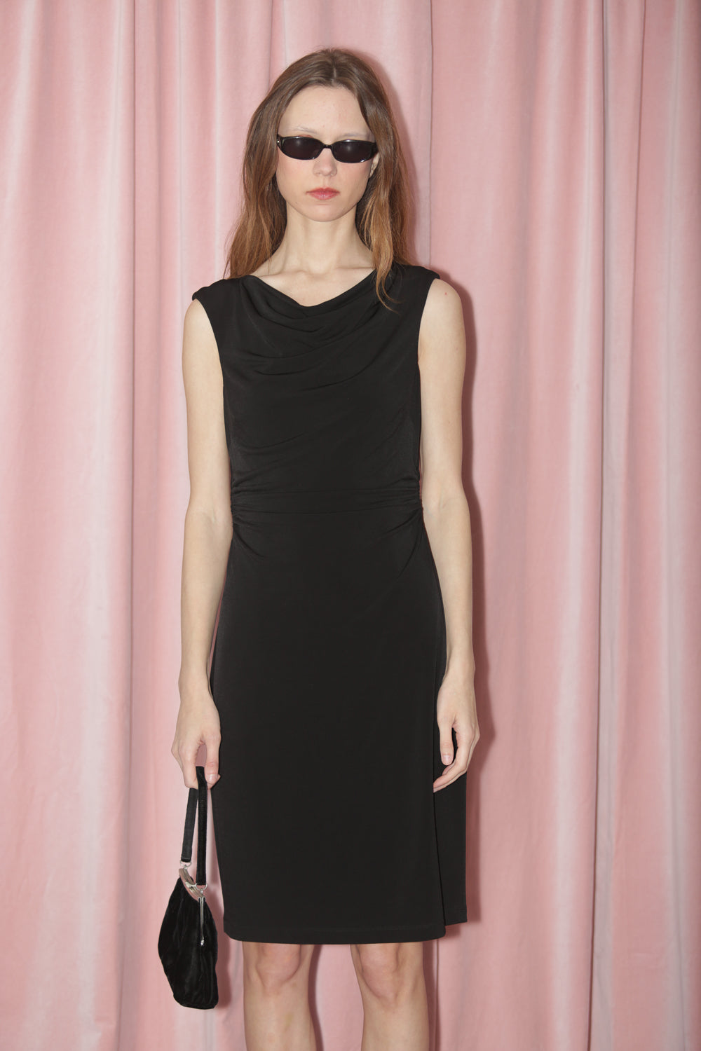 Black Sleeveless Midi Dress (S)