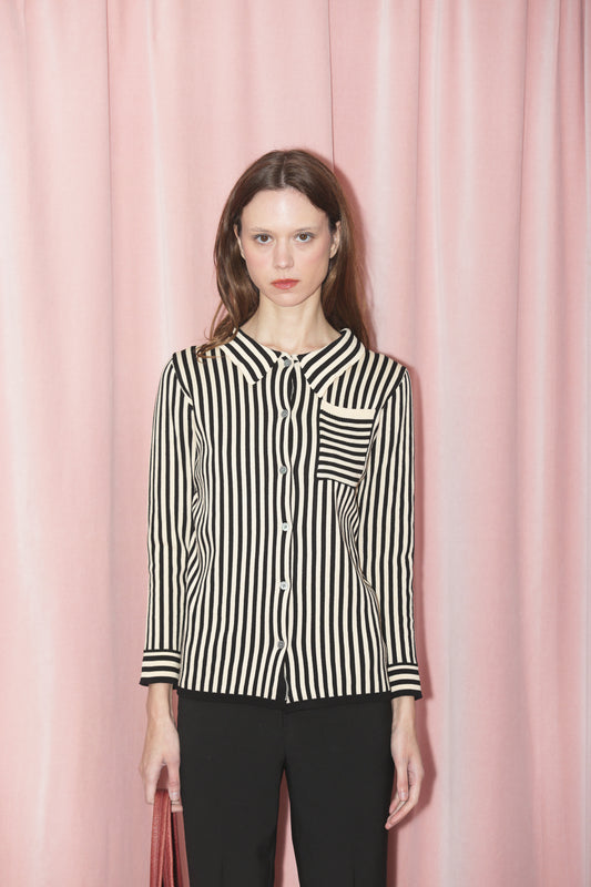 Strip Knit Button Down (S)