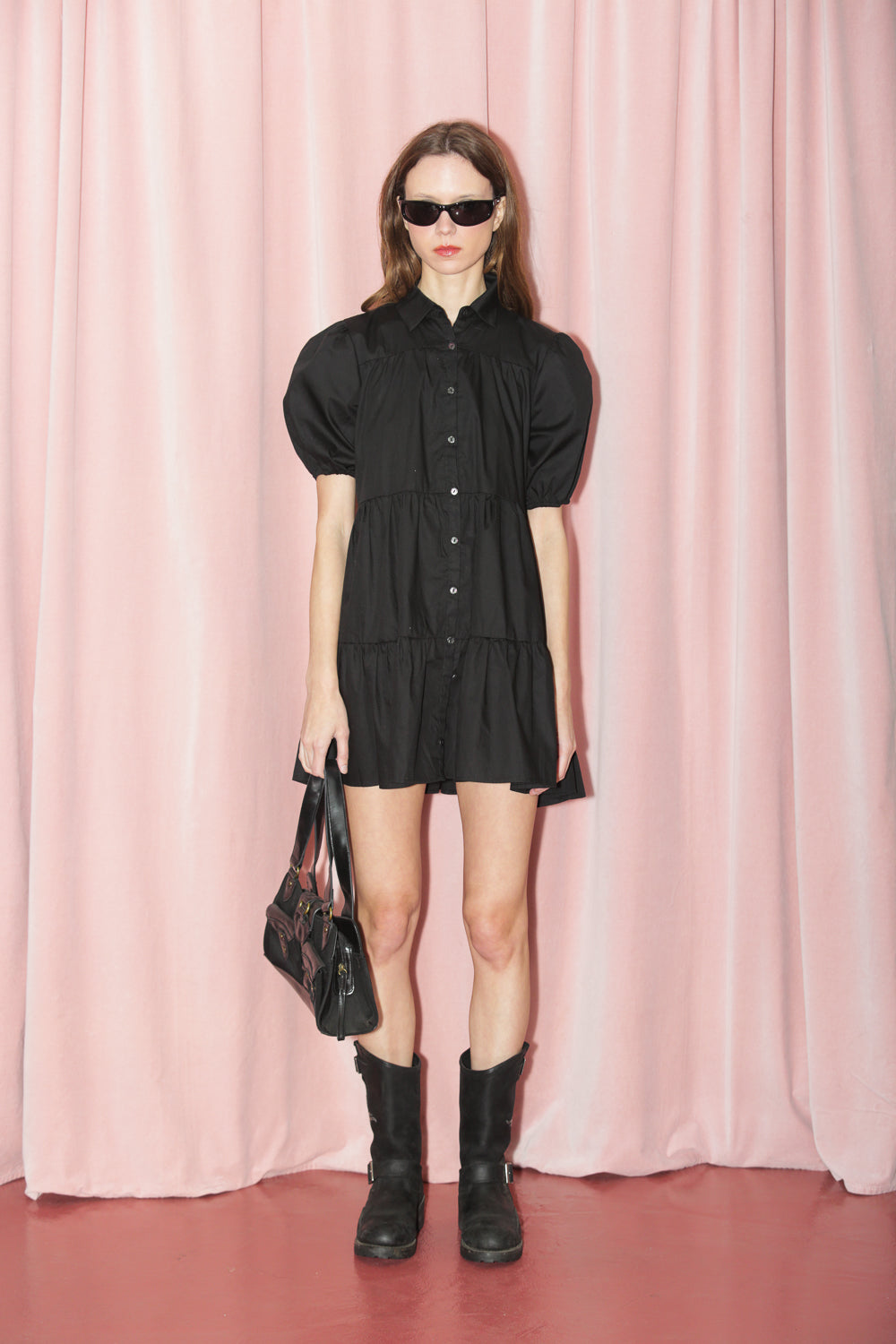 Black Puff Sleeve Dress (S)