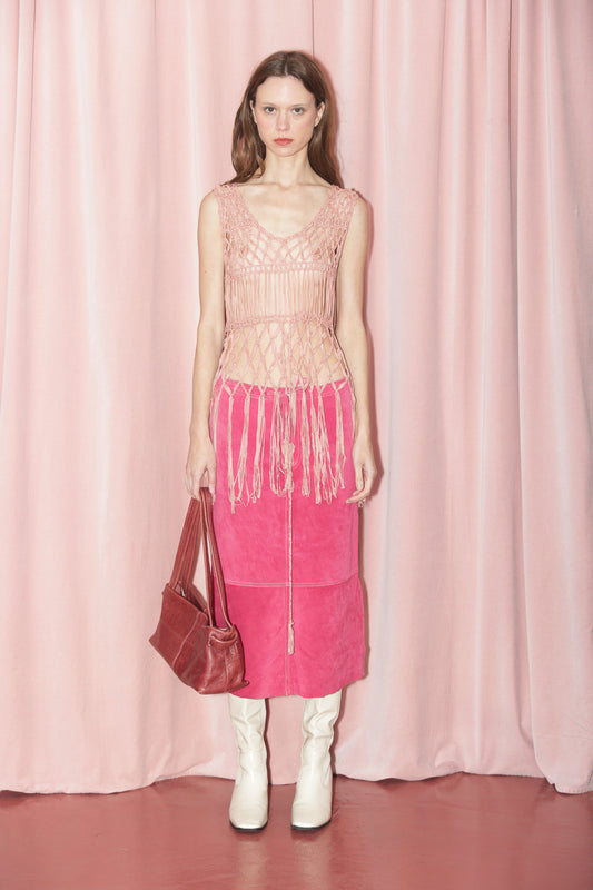 Magenta Suede Skirt (S)