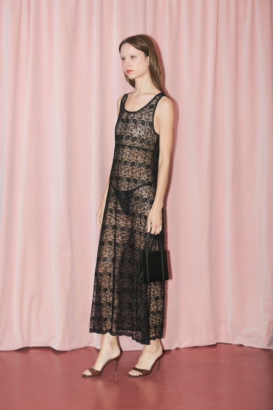 Black Sheer Slip Dress (S)