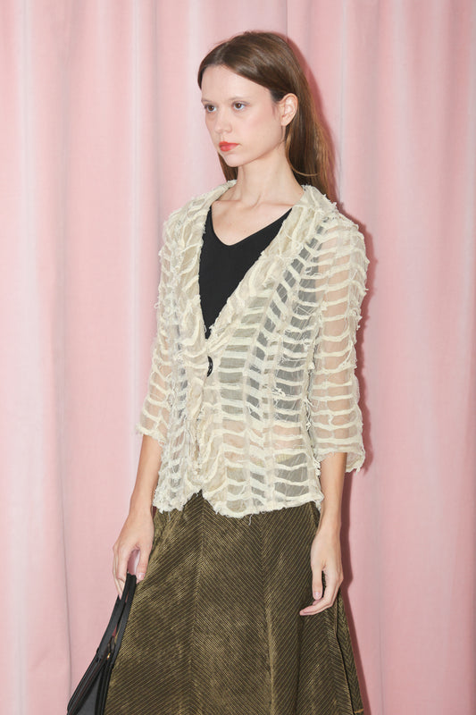 Sheer Ecru Blazer