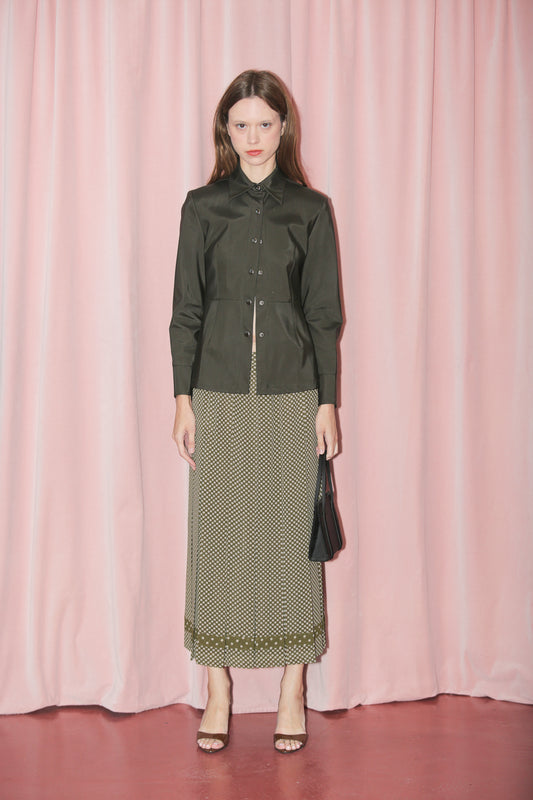 Verdant Green Polkadot Skirt (S)
