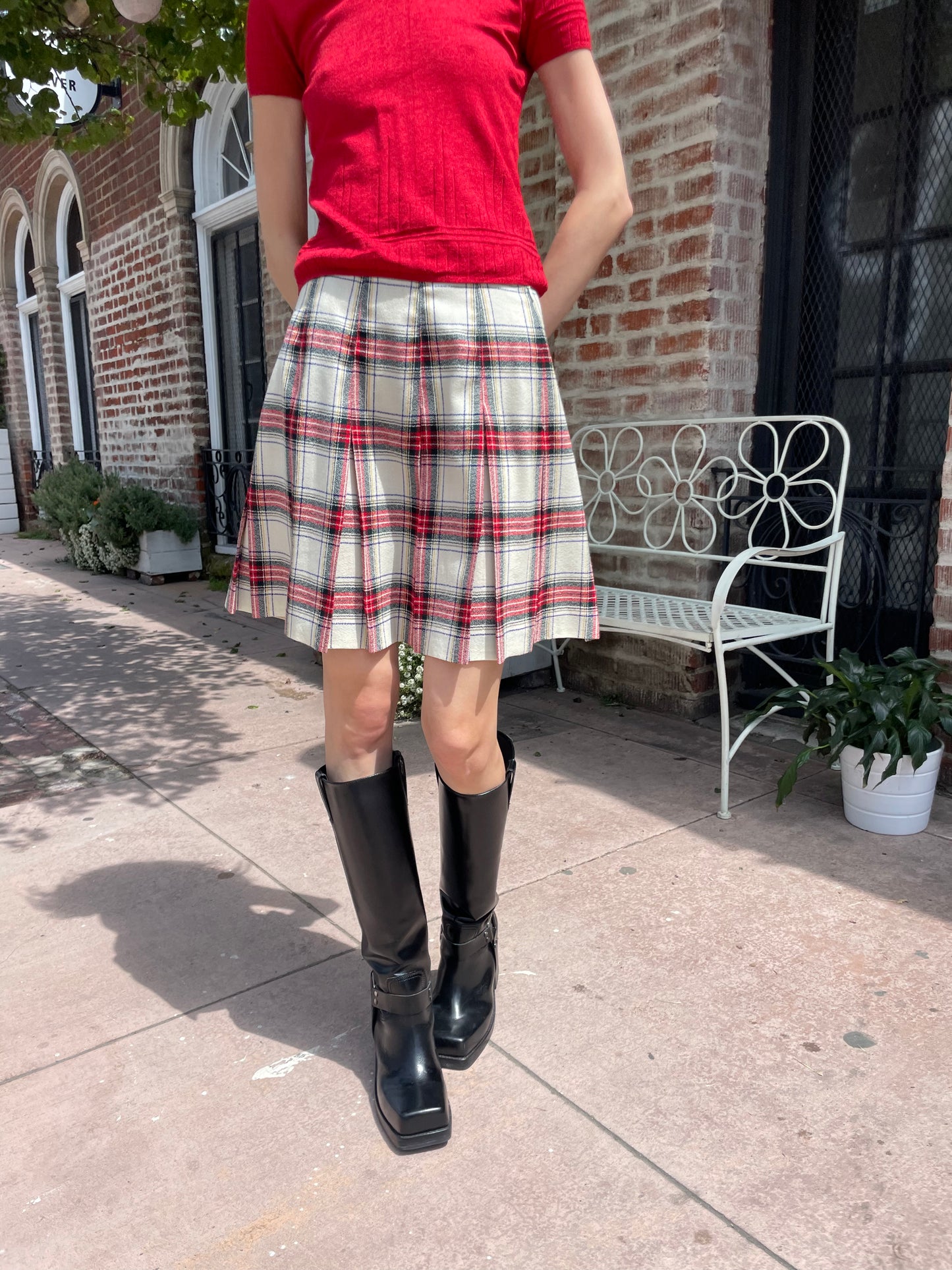 Plaid Pleated Skirt (S)