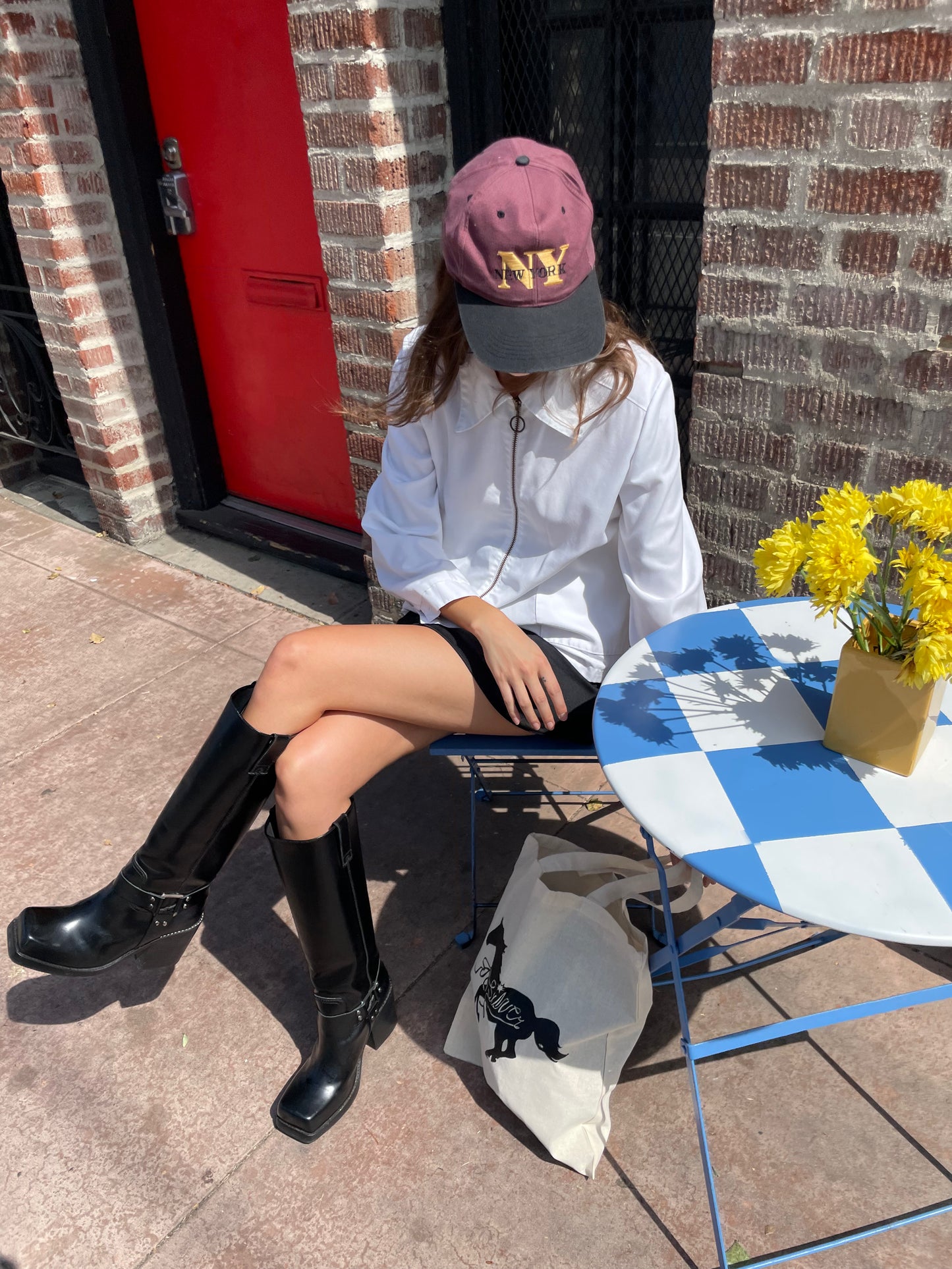 girl in white jacket
