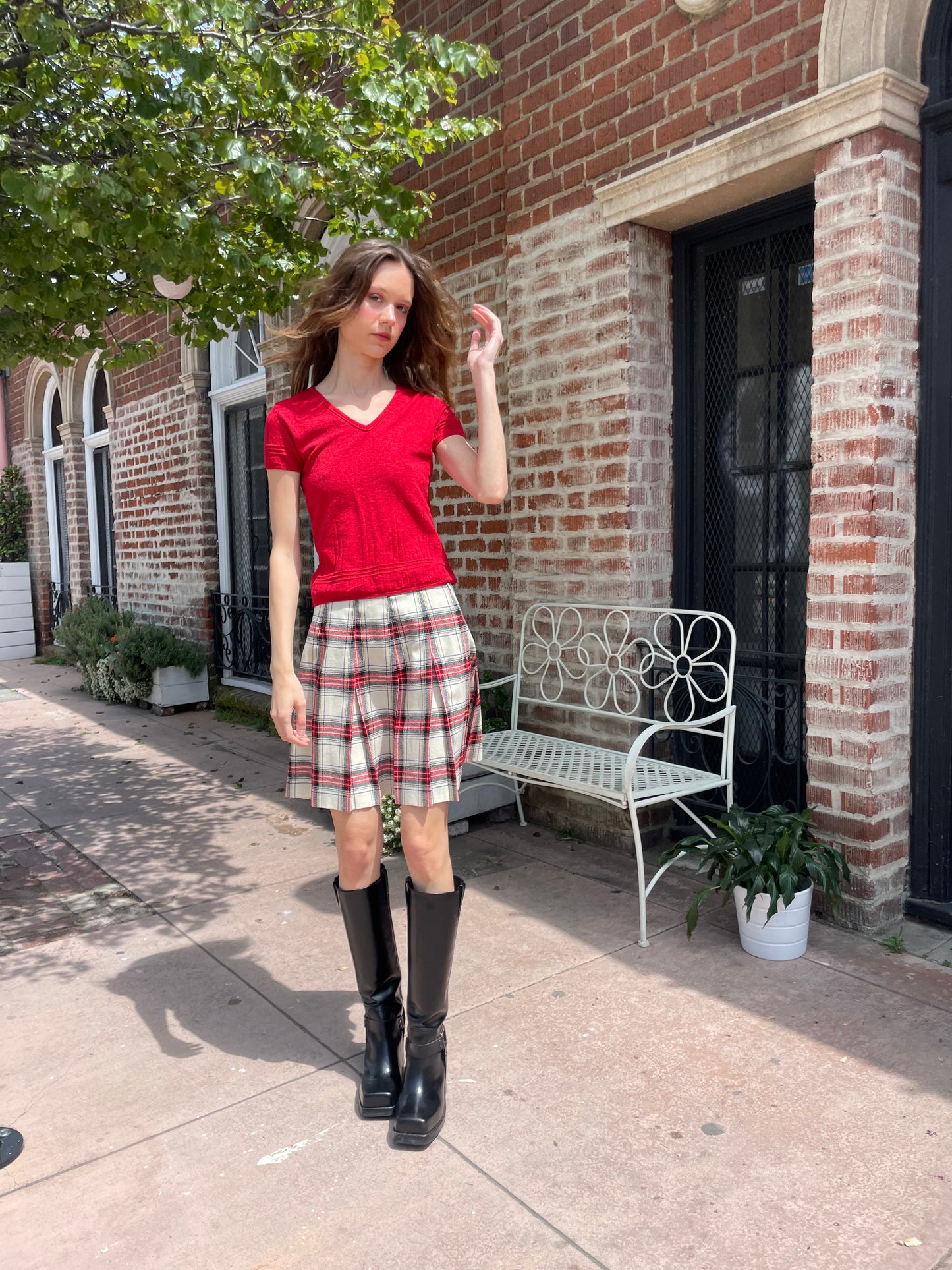 Plaid Pleated Skirt (S)