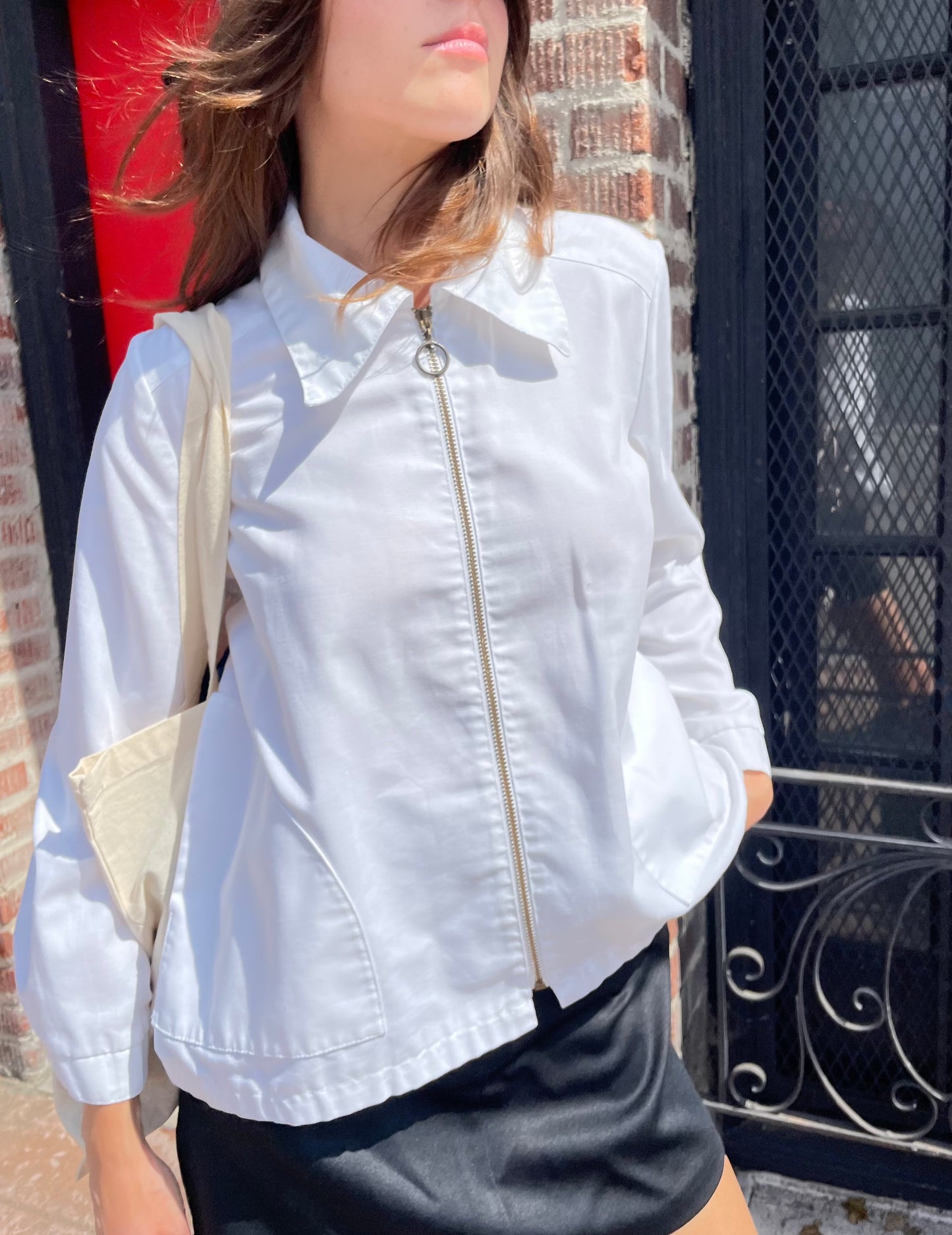 girl in white jacket