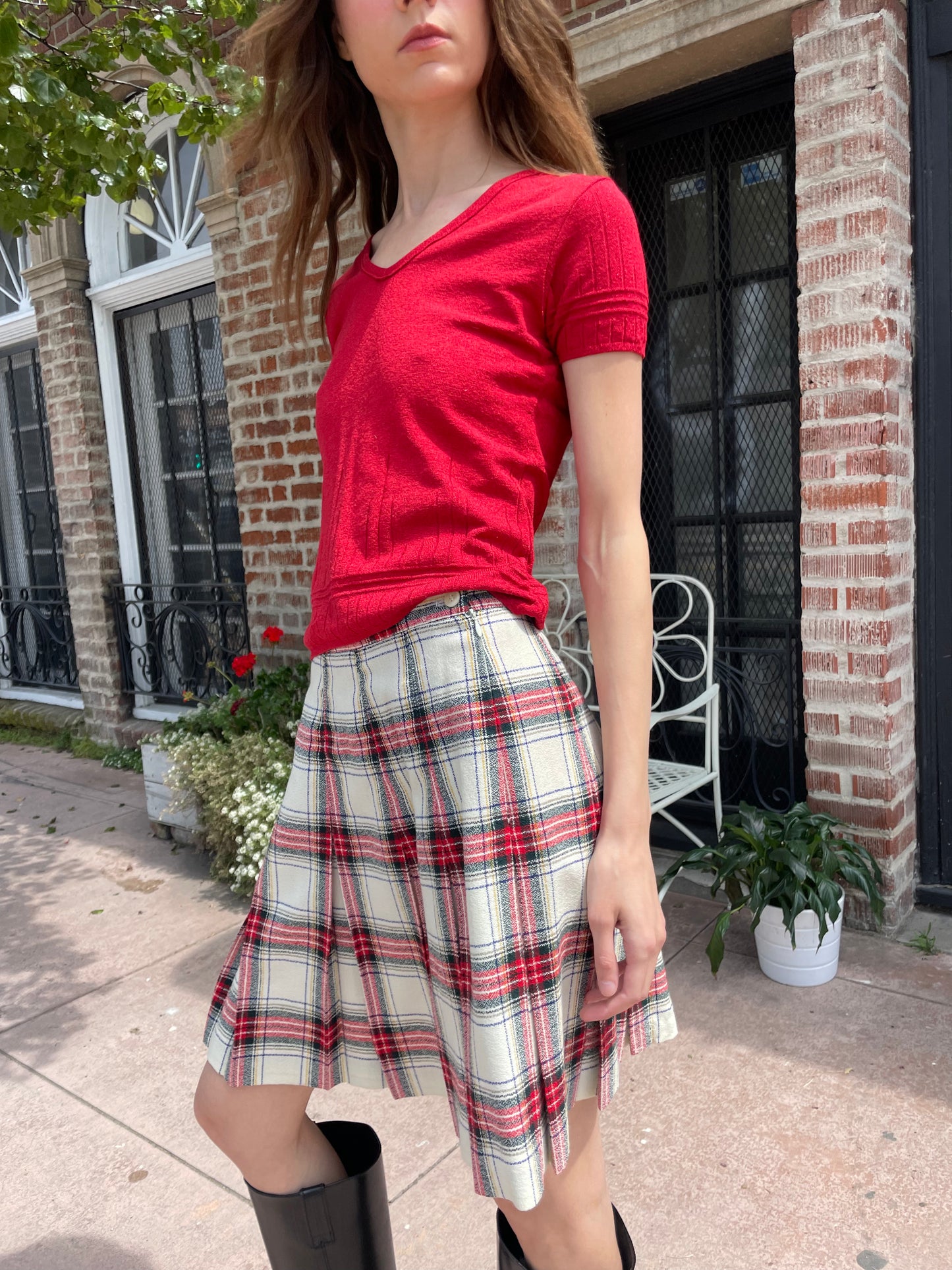 Plaid Pleated Skirt (S)