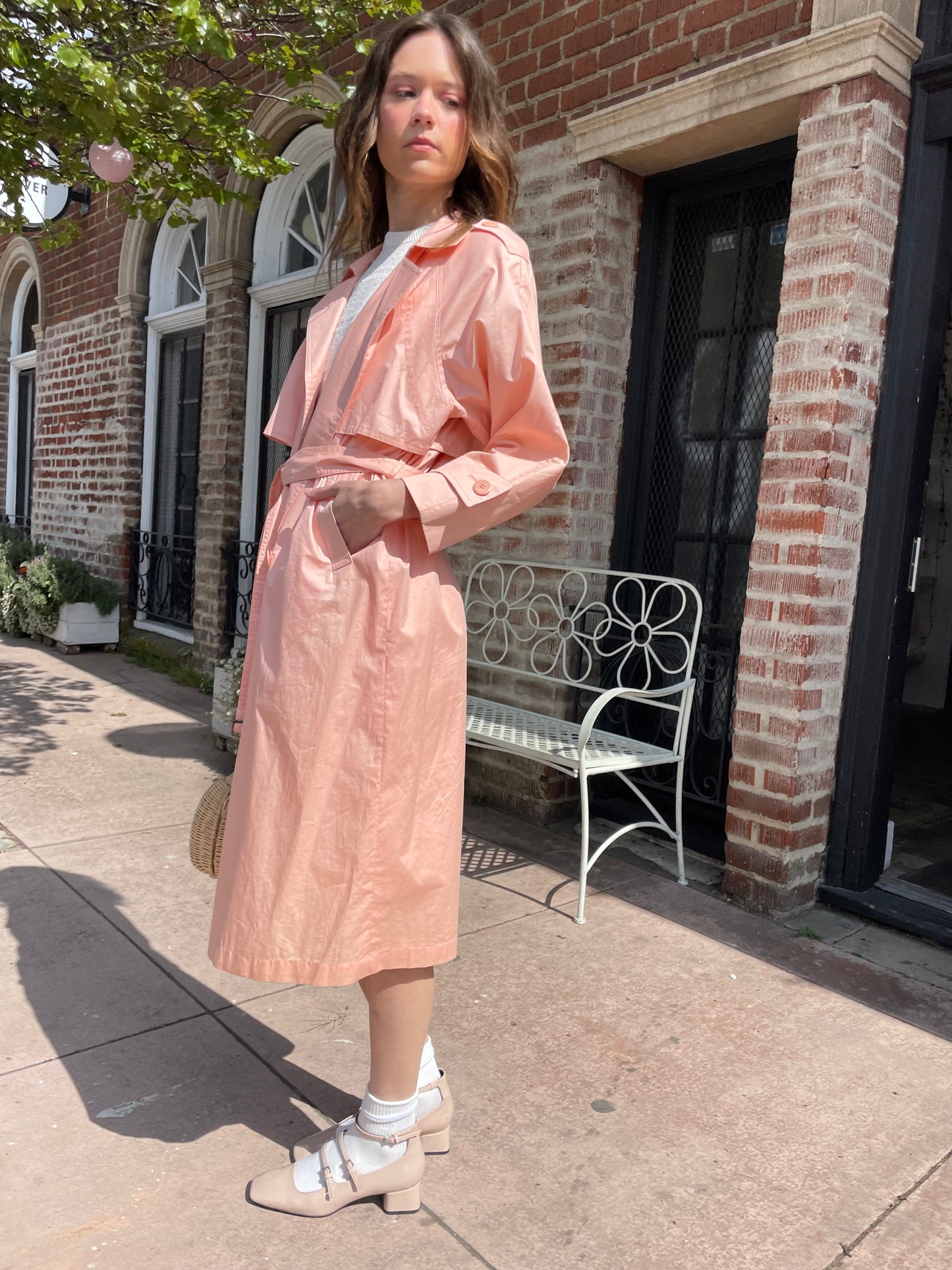 Peach Trench Coat (S)
