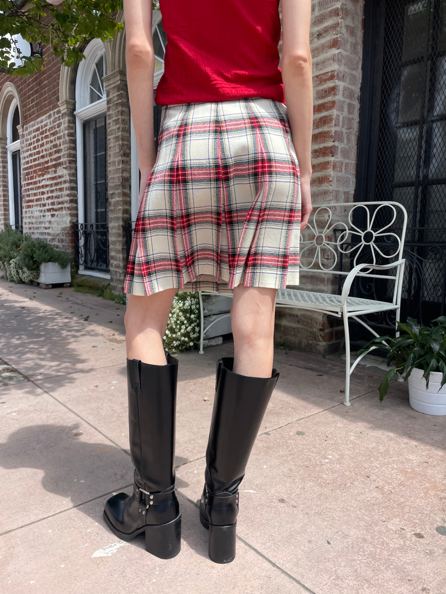 Plaid Pleated Skirt (S)