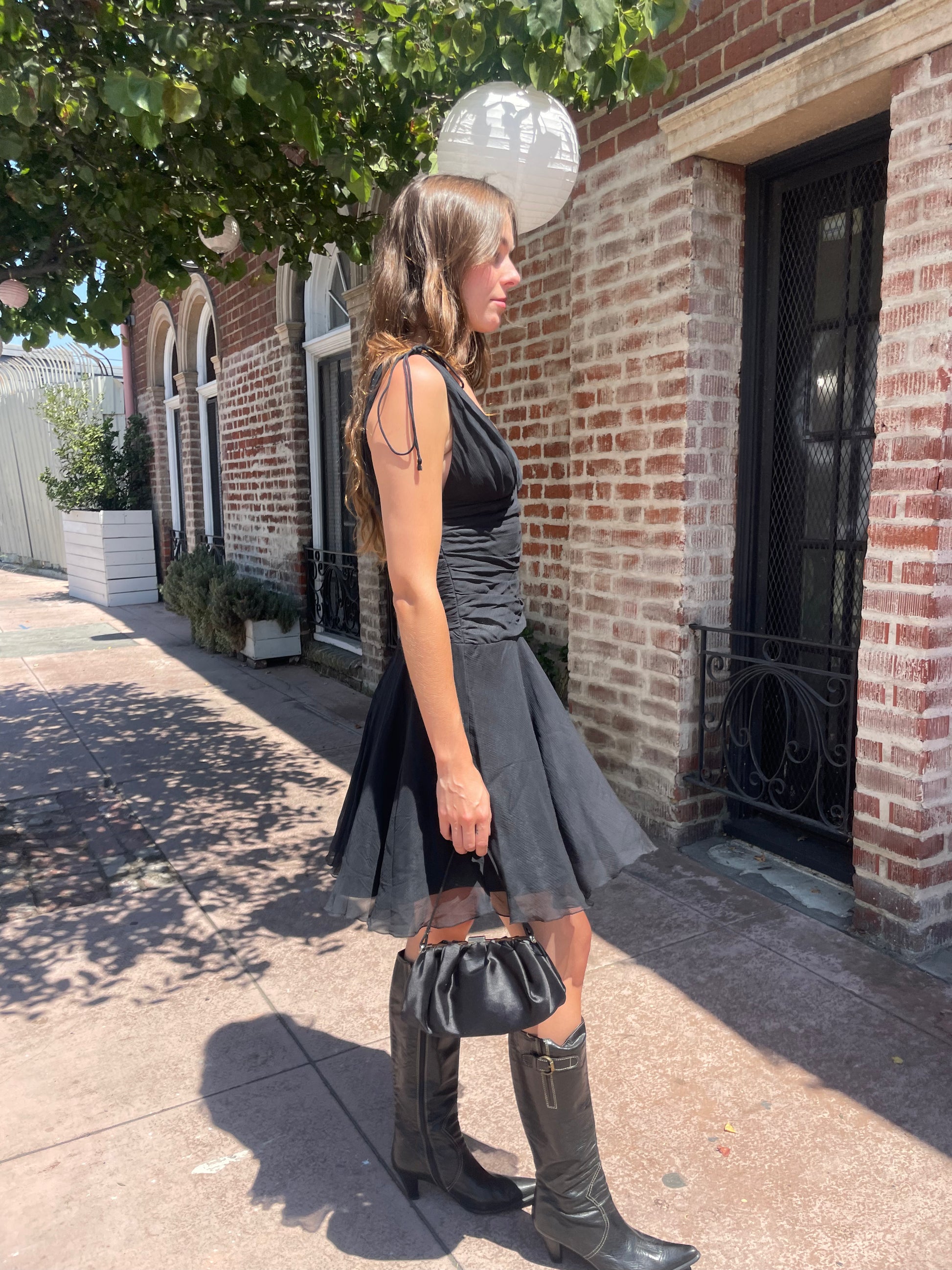 girl in black dress