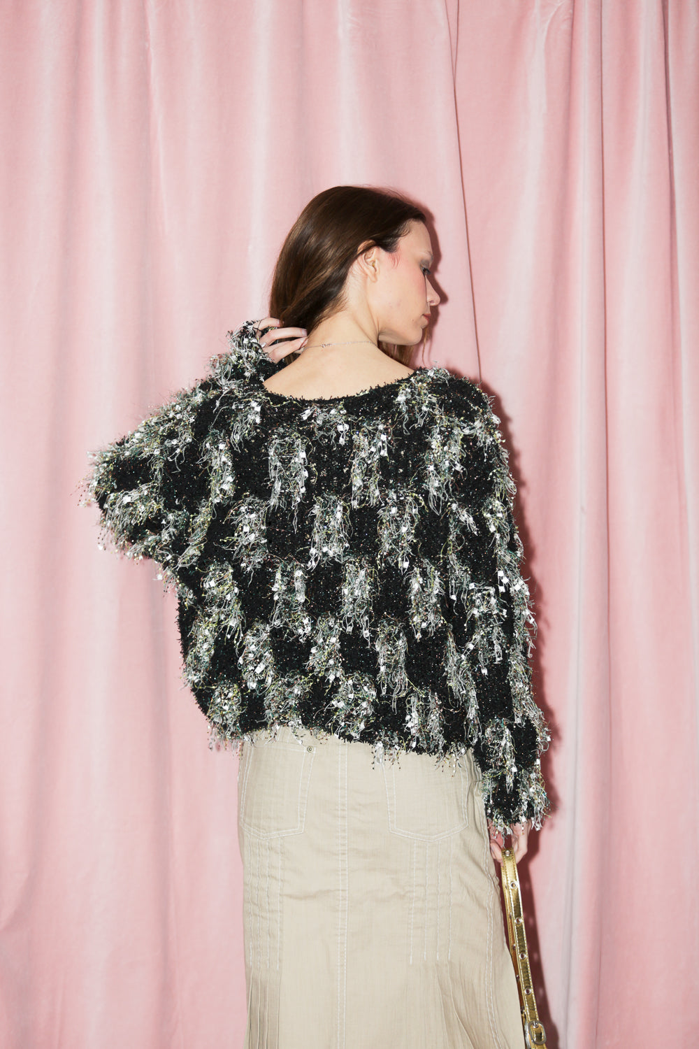 Green Multicolor Fringe Sweater (M)