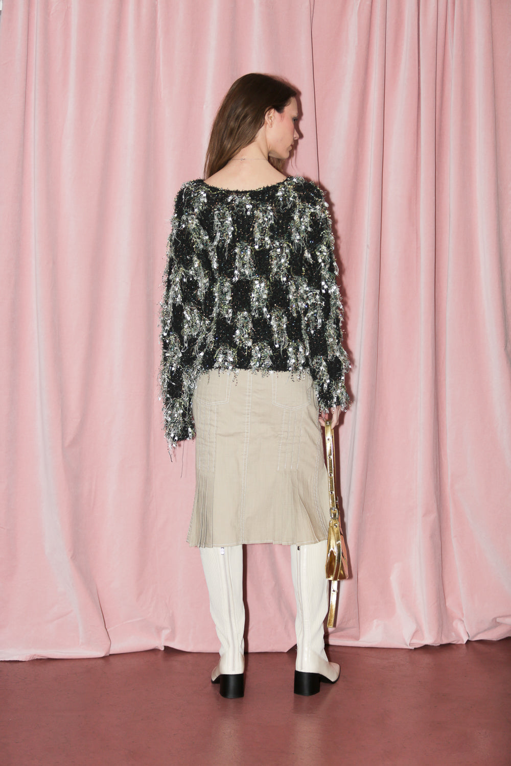 Green Multicolor Fringe Sweater (M)