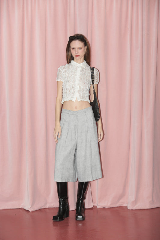 White Lace Cropped Top (XS)