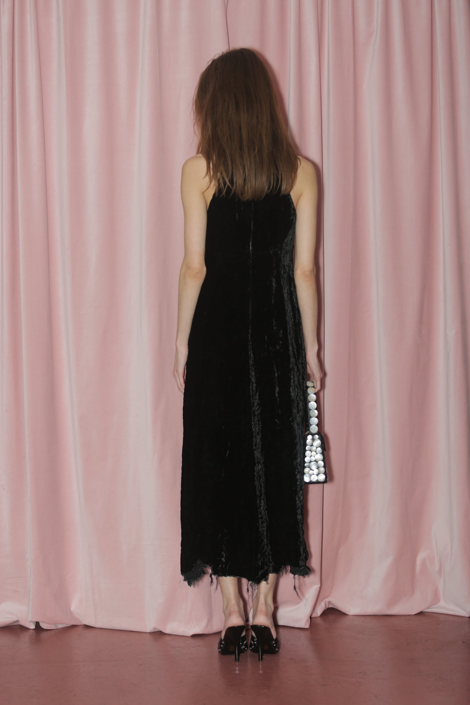 girl in halter dress